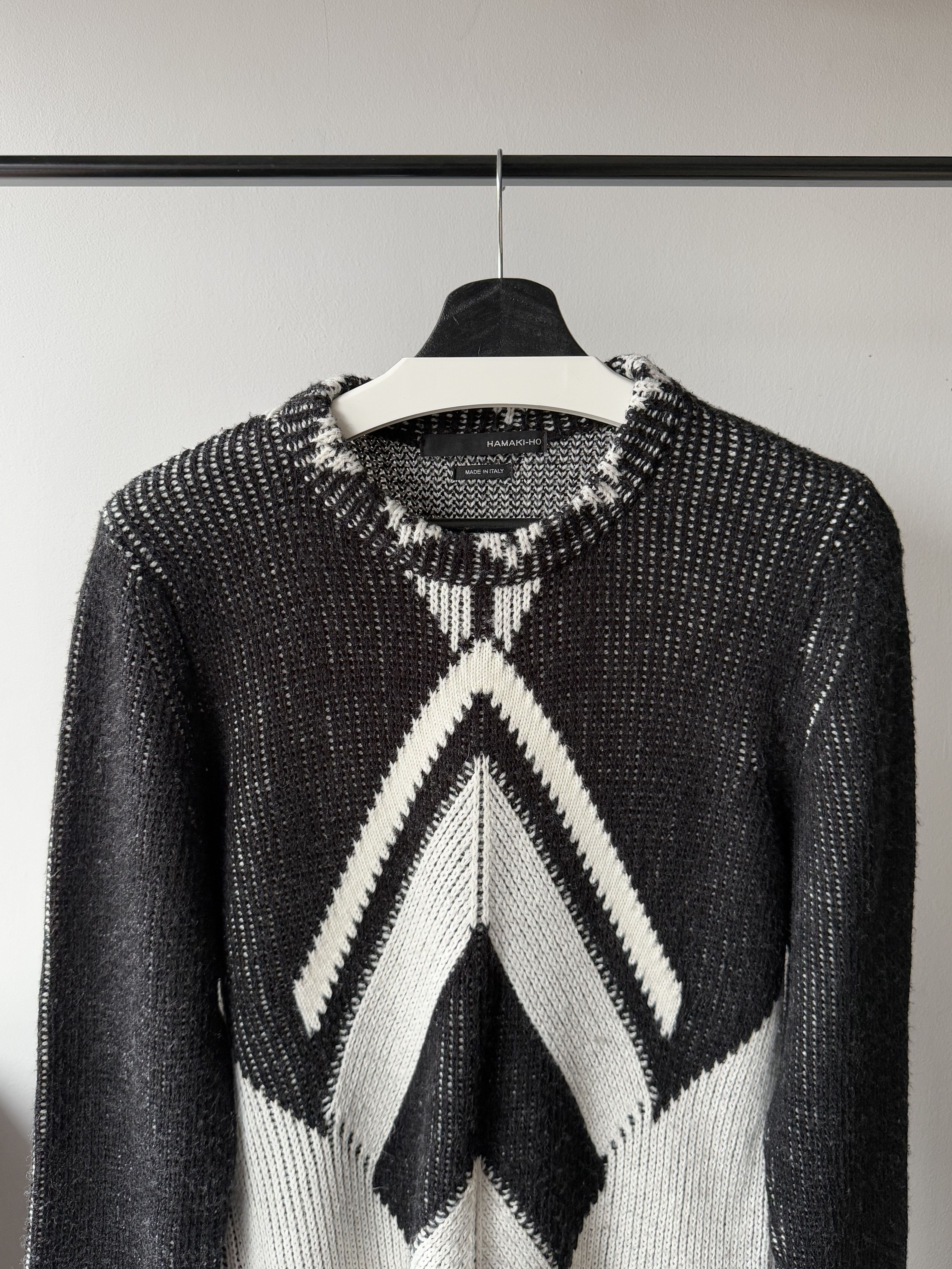 HAMAKI-HO Hamaki-Ho Wool Knitted Patterned L/S Sweater Made In Italy Size US L / EU 52-54 / 3 - 3 Thumbnail
