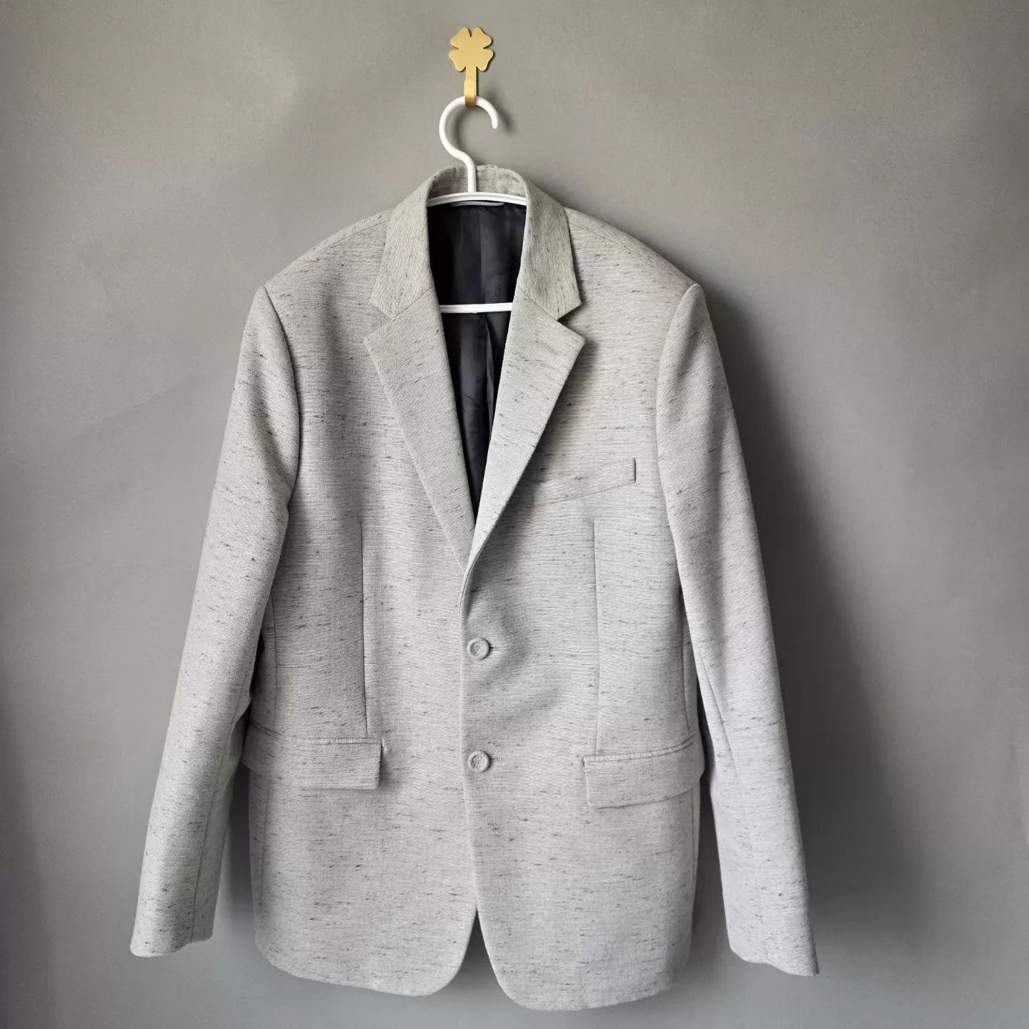 Dior Gray Textured Single-Breasted Blazer Size US M / EU 48-50 / 2 - 1 Thumbnail