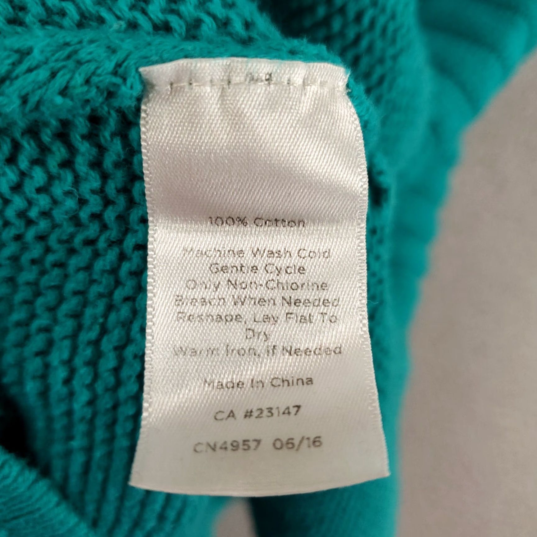 Talbots Talbots Womens 1X Teal Blue Groove Knit Texture Long Sleeve Pullover Sweater Size XL / US 12-14 / IT 48-50 - 6 Thumbnail