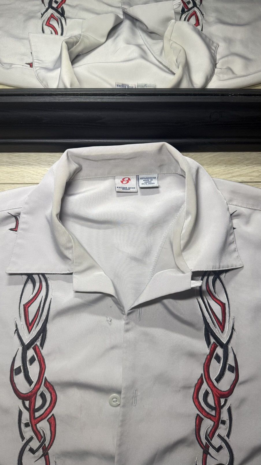 Anchor Blue Vintage / Y2K Anchor Blue Traditional Pattern Button Up Size US L / EU 52-54 / 3 - 5 Thumbnail