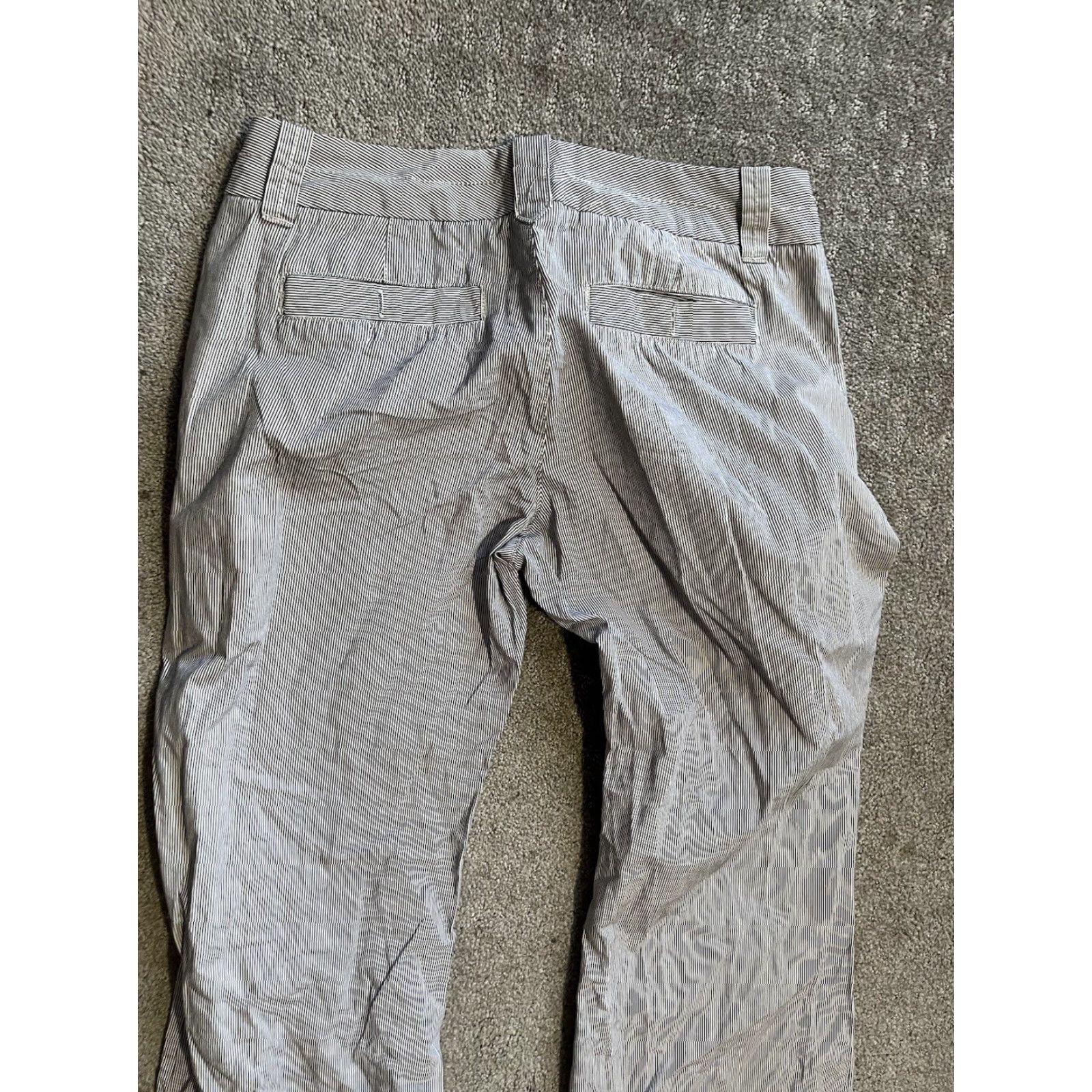 Old Navy VINTAGE Old Navy Womens Pants Striped White Blue Mid Rise Size 6 Regular Womens Size 28" / US 6 / IT 42 - 4 Thumbnail