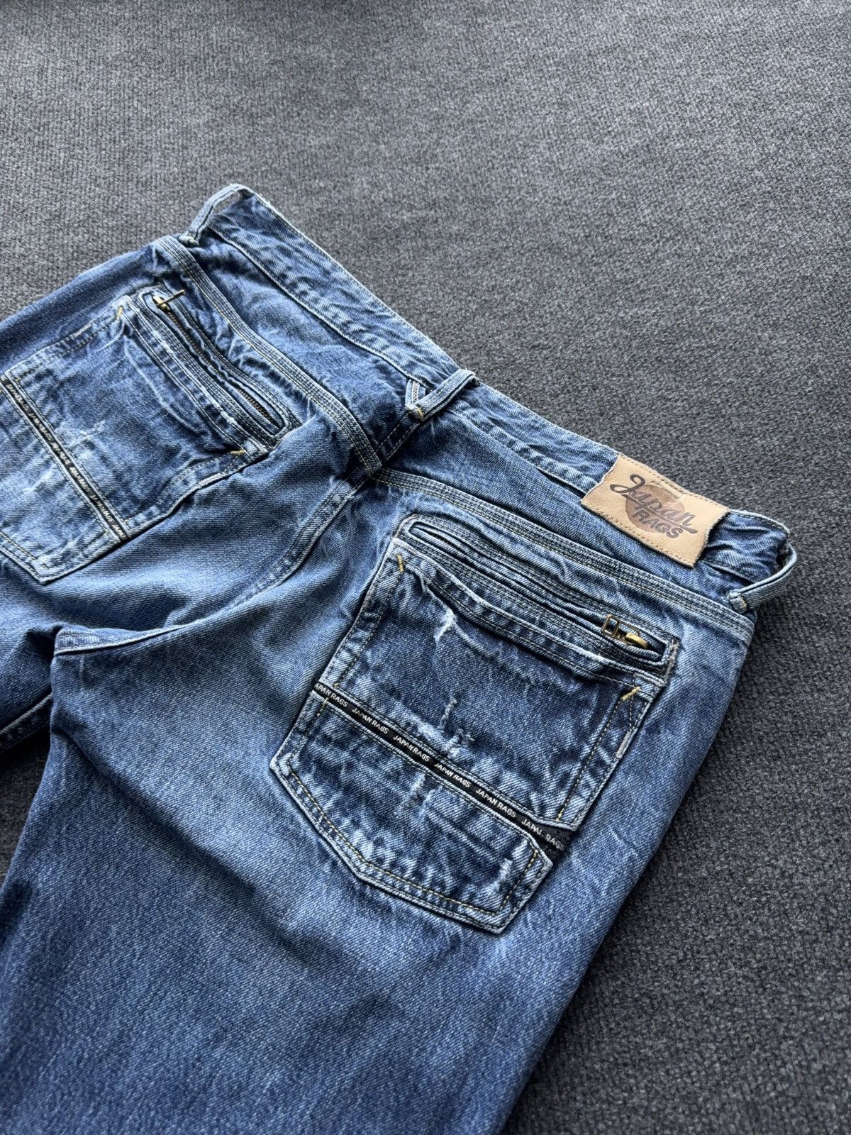 Japan Rags 🔥 Japan Rags Vintage 00s Y2K Distressed Blue Denim Jeans Size US 33 - 18 Thumbnail