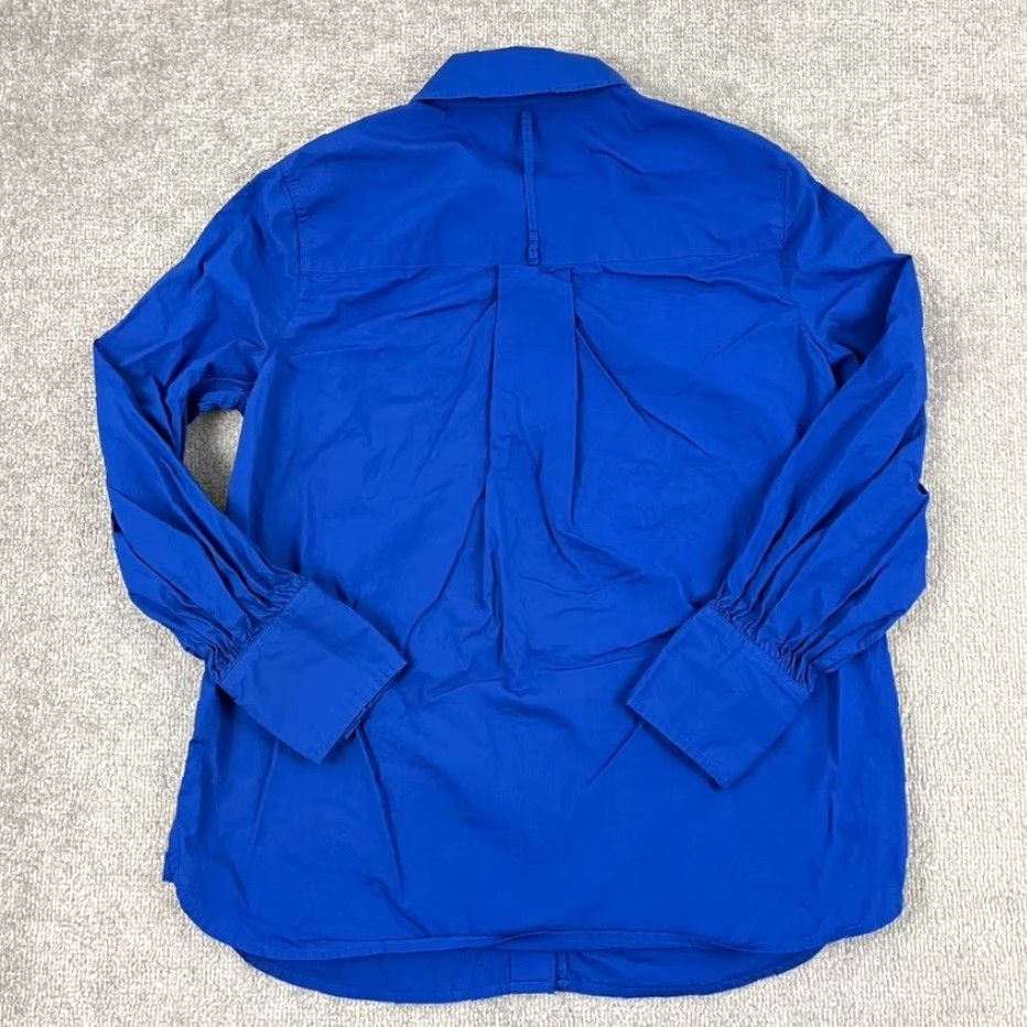 Vintage VINTAGE Poetry Shirt Womens UK 10 US 6 Royal Blue Button Up Long Sleeve Career Office Size M / US 6-8 / IT 42-44 - 7 Thumbnail