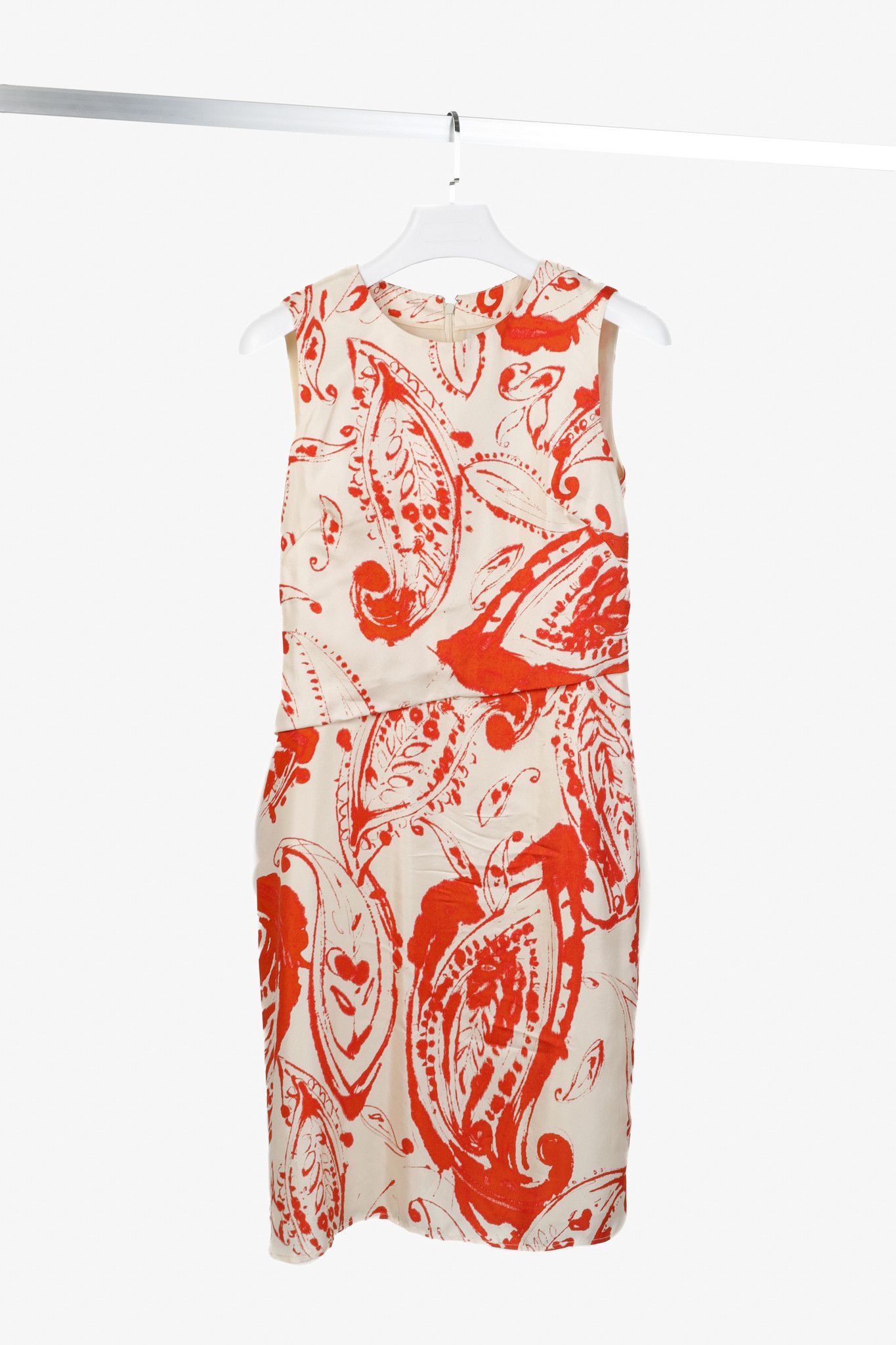 Carolina Herrera Carolina Herrera Paisley Silk Asymmetrical Waist Dress Size S / US 4 / IT 40 - 1 Thumbnail