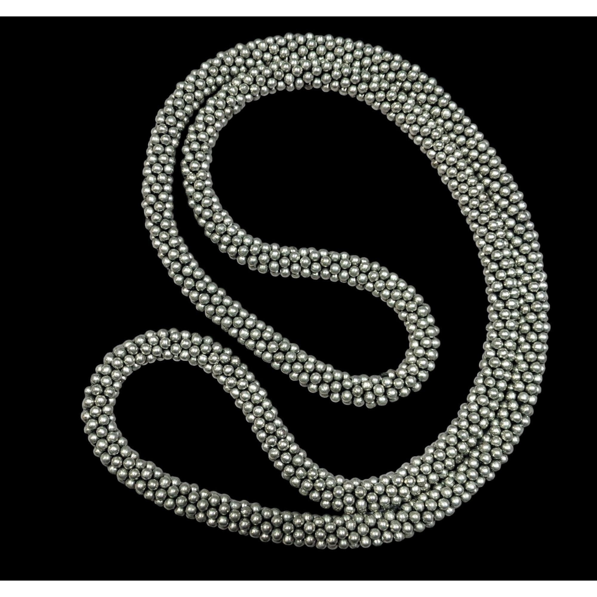 Other Vintage Elegant Silver Tone Beaded Rope Necklace Size ONE SIZE - 1 Thumbnail