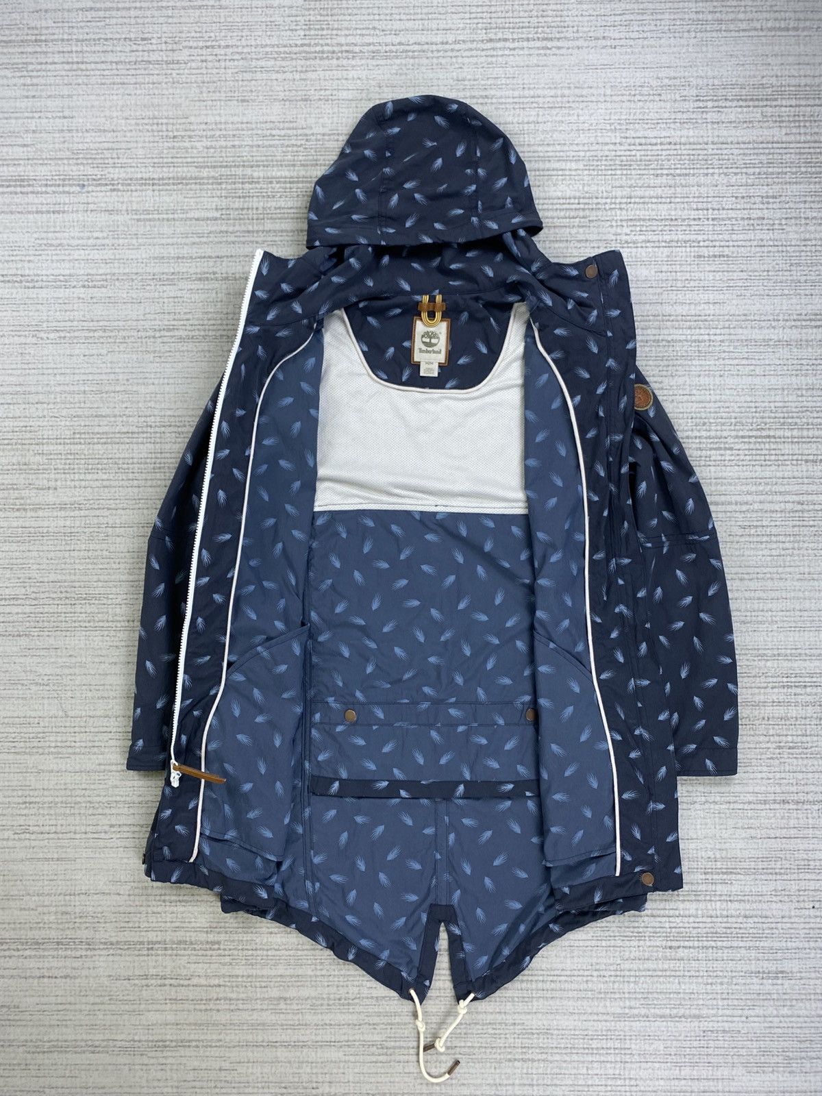 Timberland × Vintage Vintage Timberland Full Printed Long Jacket Hoodie Size US M / EU 48-50 / 2 - 7 Thumbnail