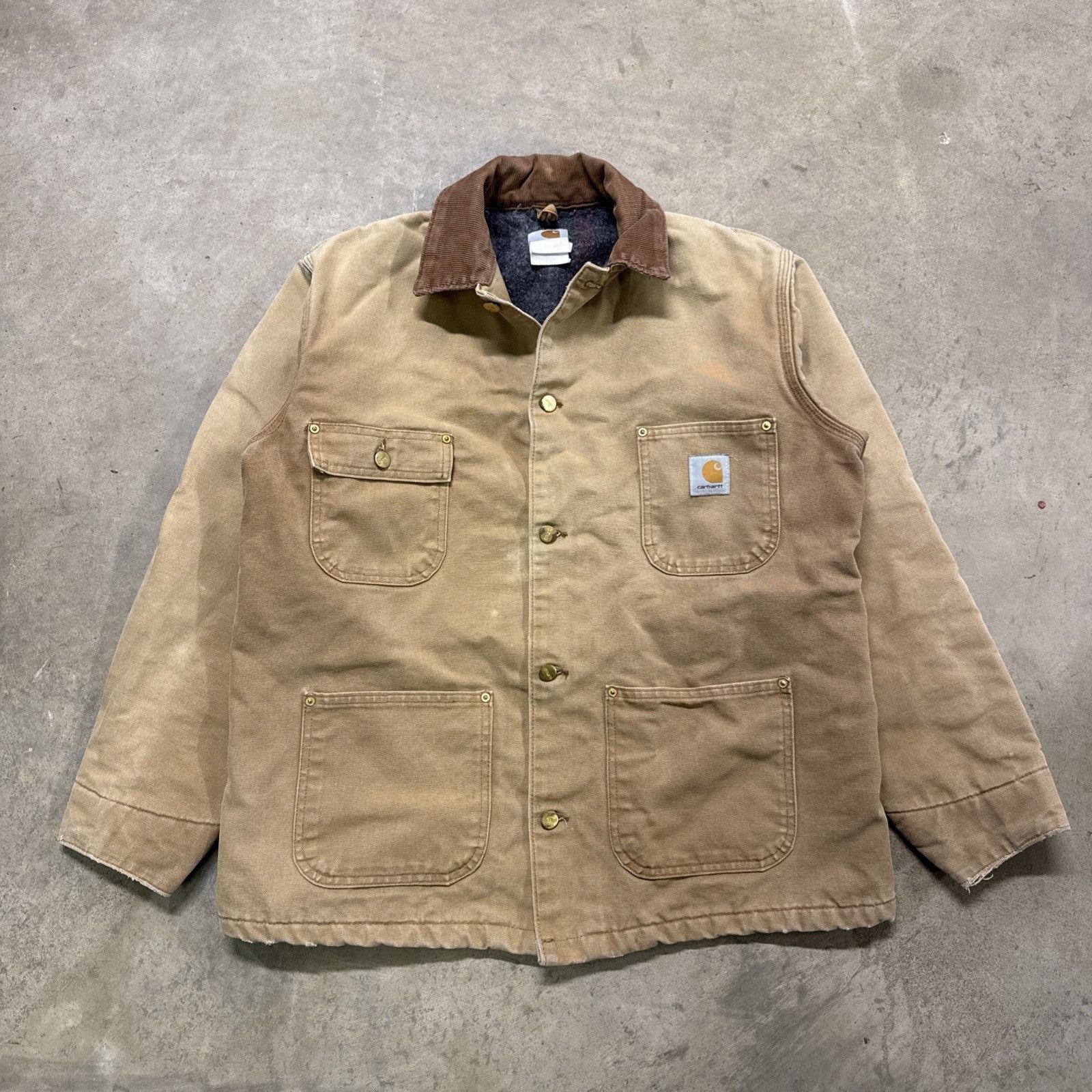 Carhartt Vintage Carhartt Jacket Mens Large Chore Coat Tan C01 BRN Size US L / EU 52-54 / 3 - 1 Thumbnail
