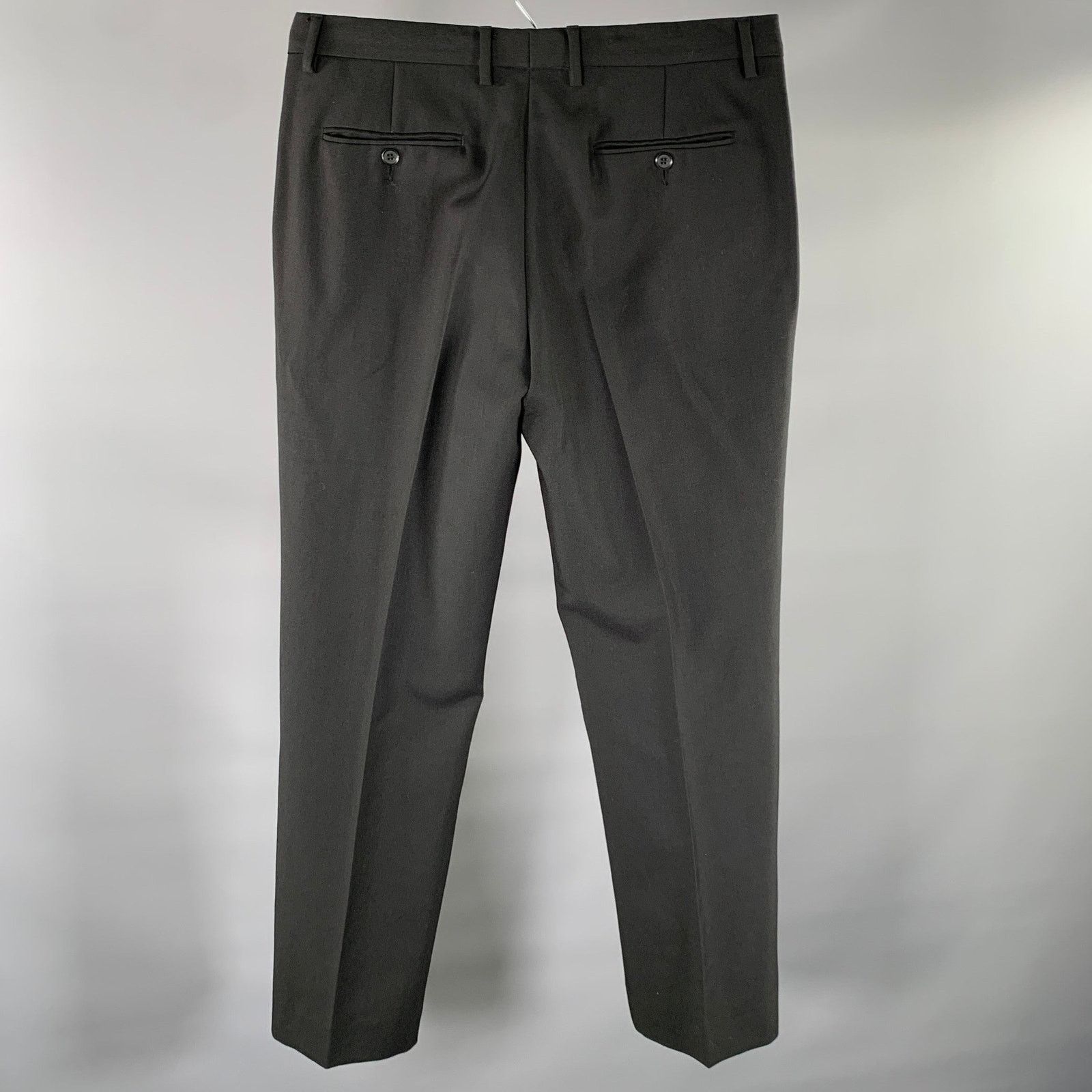 Calvin Klein Size 33 Black Wool Mohair Dress Pants Size US 33 - 2 Thumbnail