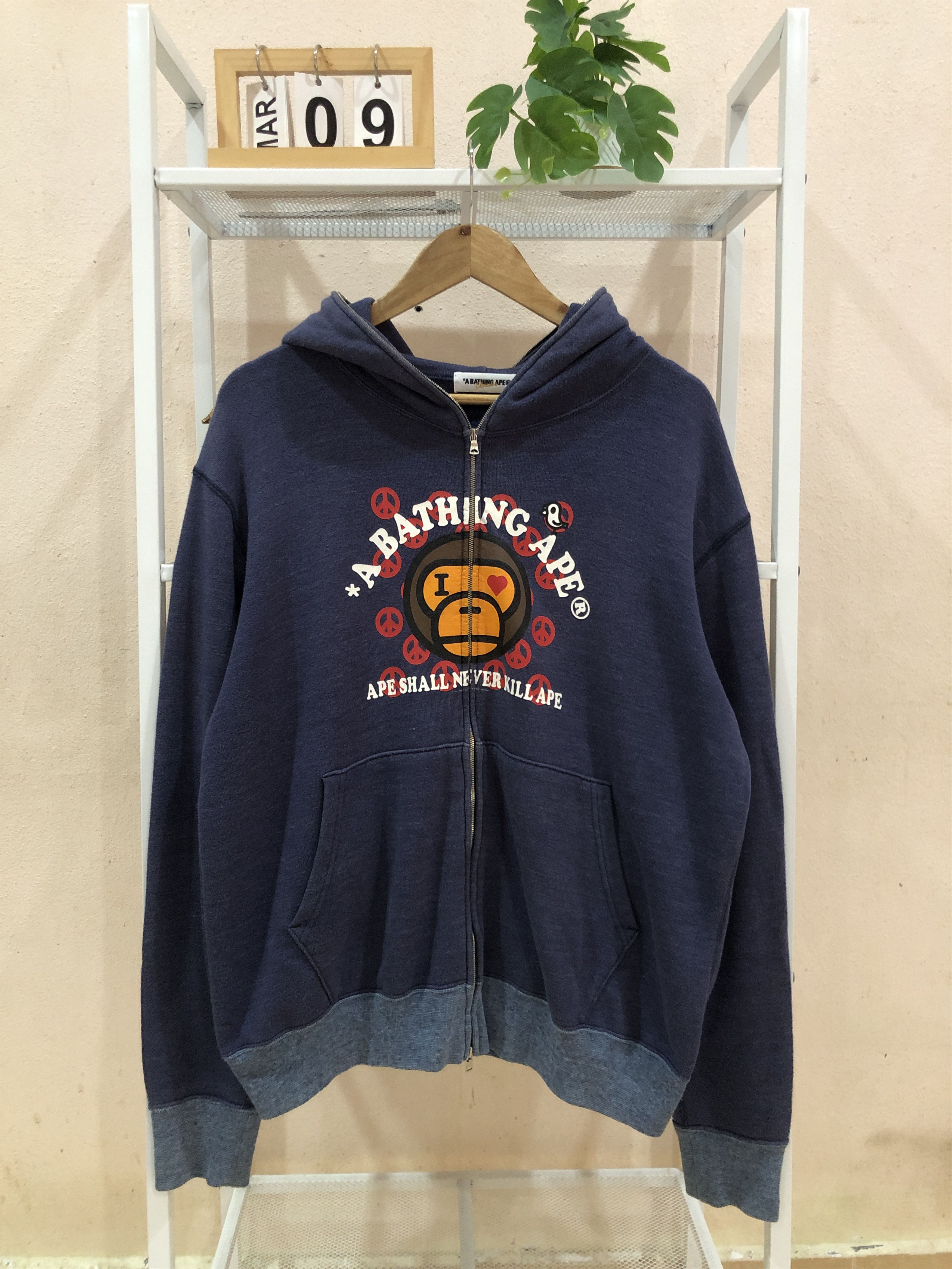 Bape A BATHING APE BABY MILO I Love Peace Full Zip Hoodie Size US M / EU 48-50 / 2 - 1 Thumbnail