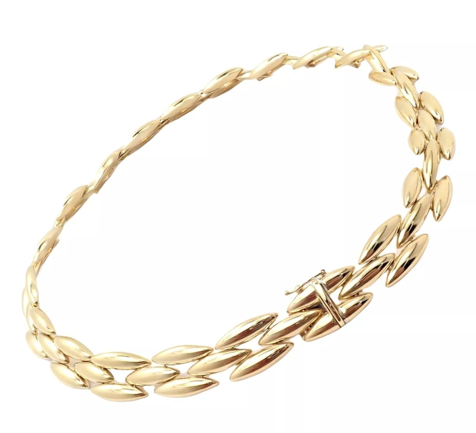 Cartier Cartier 18k Diamond Three Row Gentiane Rice Link Necklace Size ONE SIZE - 3 Thumbnail