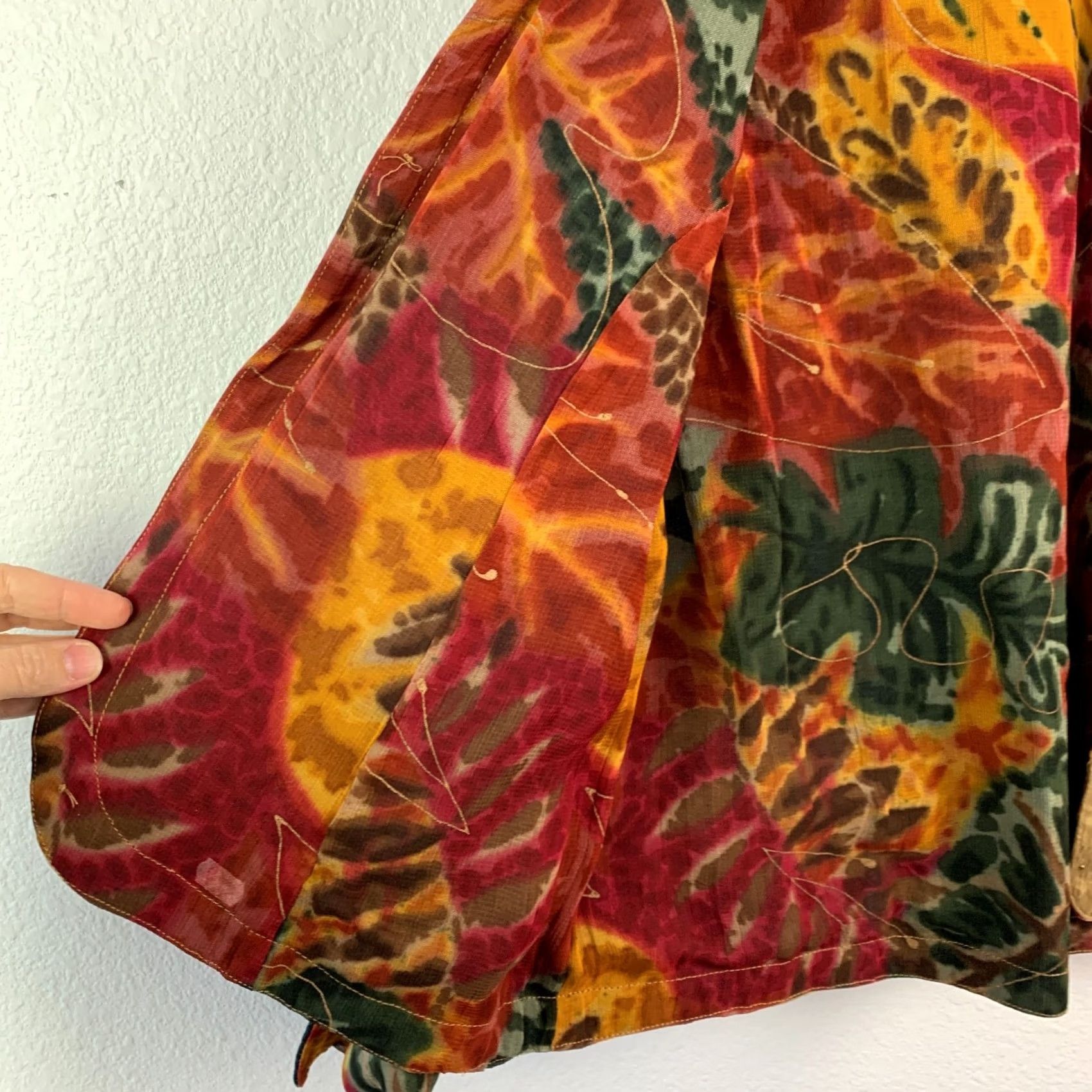 Vintage VINTAGE Units Denim Floral Lined Art To Wear Jacket Womens Medium Size M / US 6-8 / IT 42-44 - 3 Thumbnail