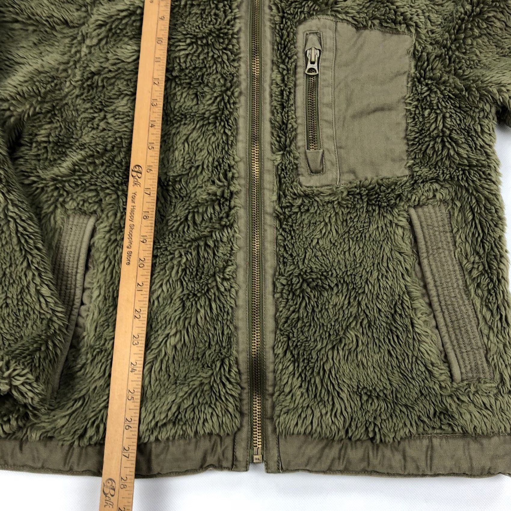 Vintage DENIM & SUPPLY RALPH LAUREN Men's M Olive Green Full Zip Fleece Jacket Coat Shirt Size US M / EU 48-50 / 2 - 7 Thumbnail