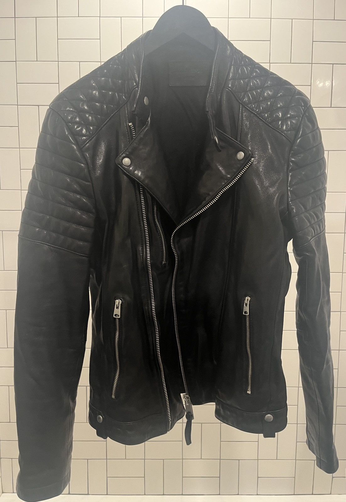 Allsaints AllSaints Padded Moto Leather Jacket Size US M / EU 48-50 / 2 - 1 Thumbnail