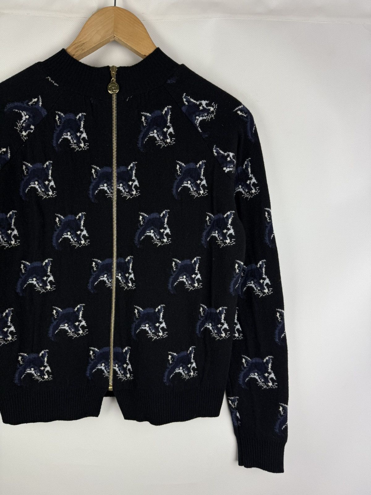 Maison Kitsune Maison Kitsune Multilogo Wool Silk Cashmere Back Zip Sweater Size S / US 4 / IT 40 - 14 Thumbnail