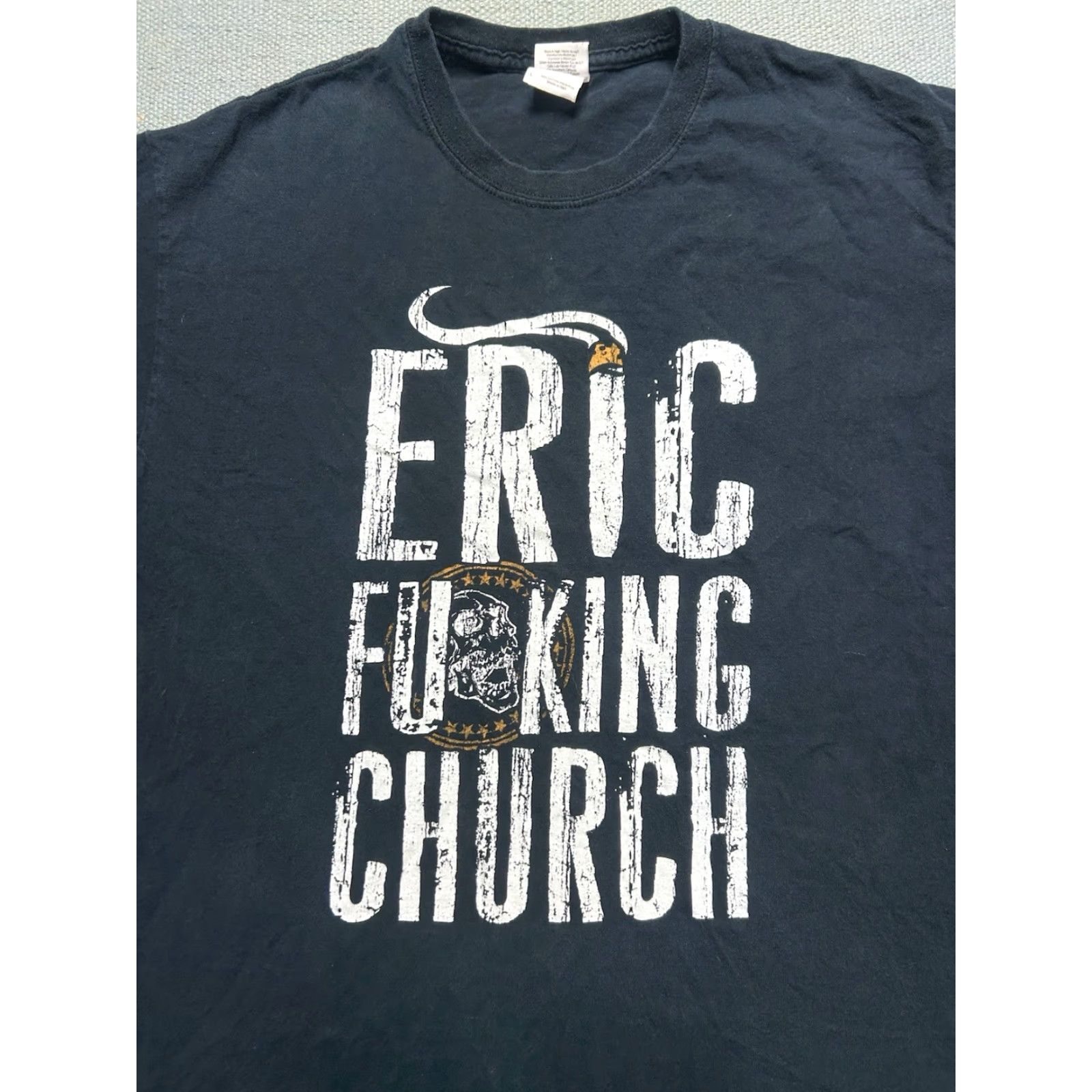 Vintage VINTAGE King T-Shirt Skull Eric fu*king Church Country Music Black Men’s L Shirt Mens Large Size US L / EU 52-54 / 3 - 2 Thumbnail
