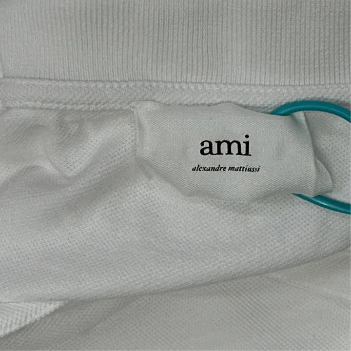 AMI AMI Love Logo White Short Sleeve Polo -2507 Size US L / EU 52-54 / 3 - 4 Thumbnail