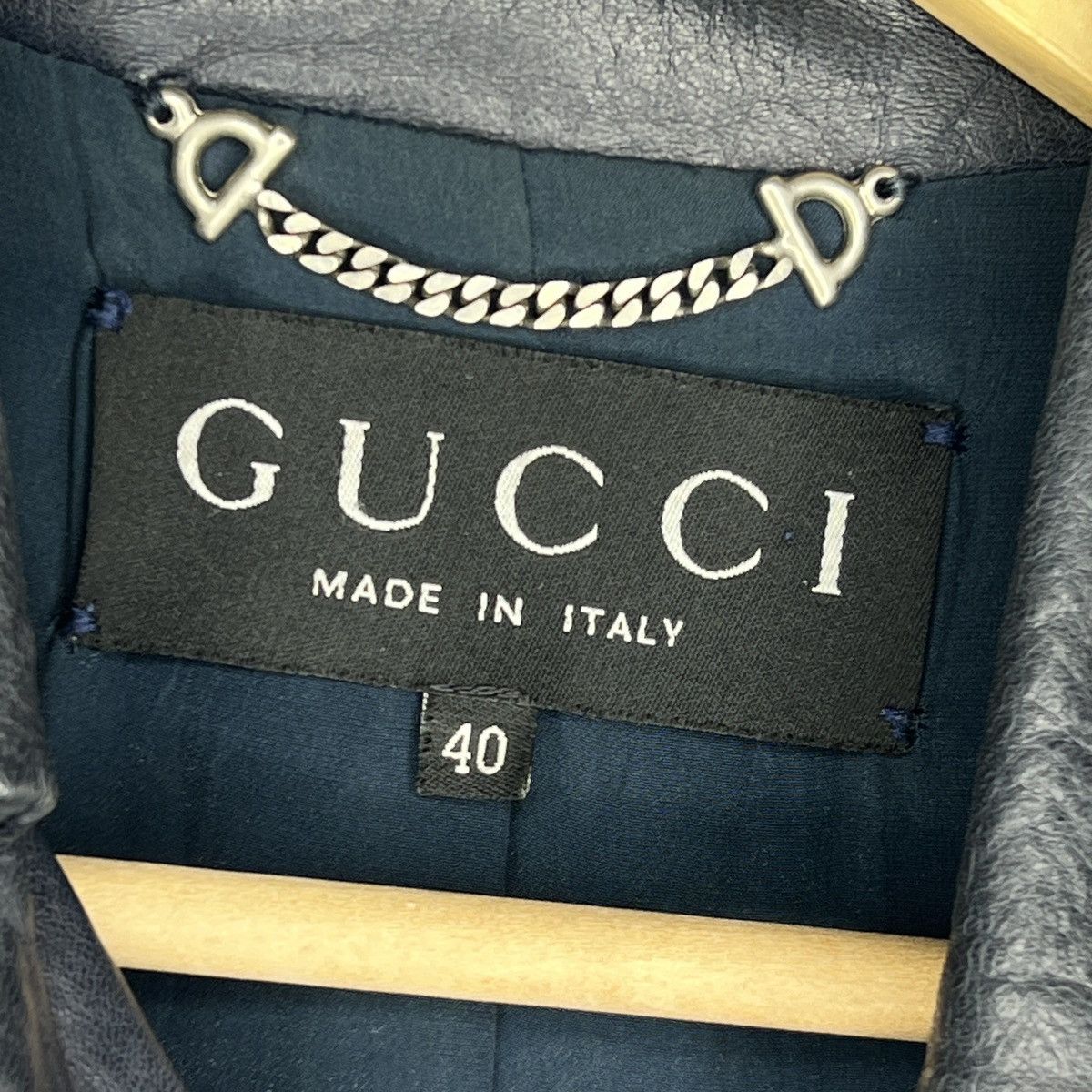 Gucci Gucci Tom Ford Vintage Leather Jacket Coat Dark Navy Y2K Size S / US 4 / IT 40 - 5 Thumbnail