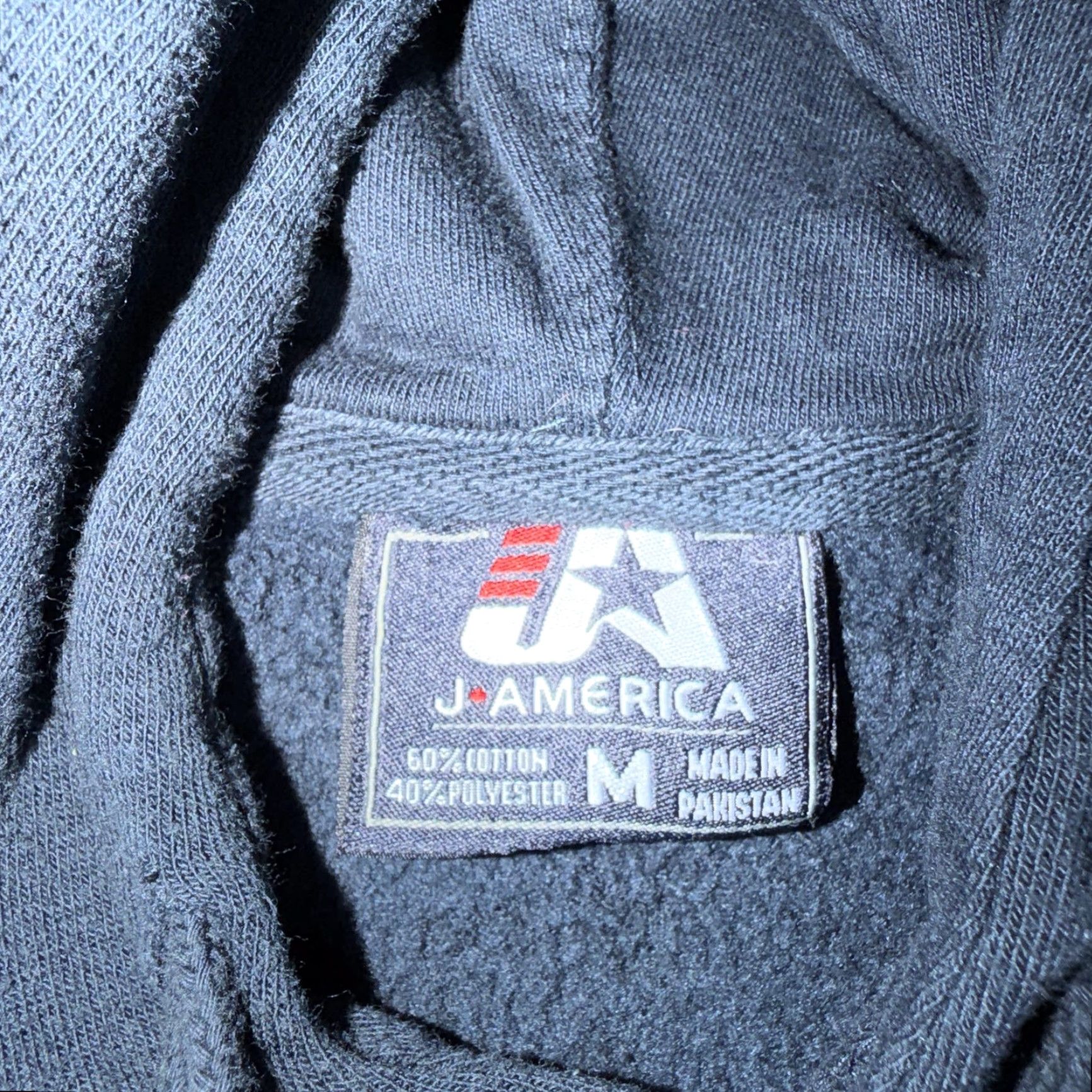 Vintage Barstool Sports DAMAGE Hoodie Sweatshirt Mens Medium Navy Pullover J-America Gym Sports Size US M / EU 48-50 / 2 - 6 Thumbnail
