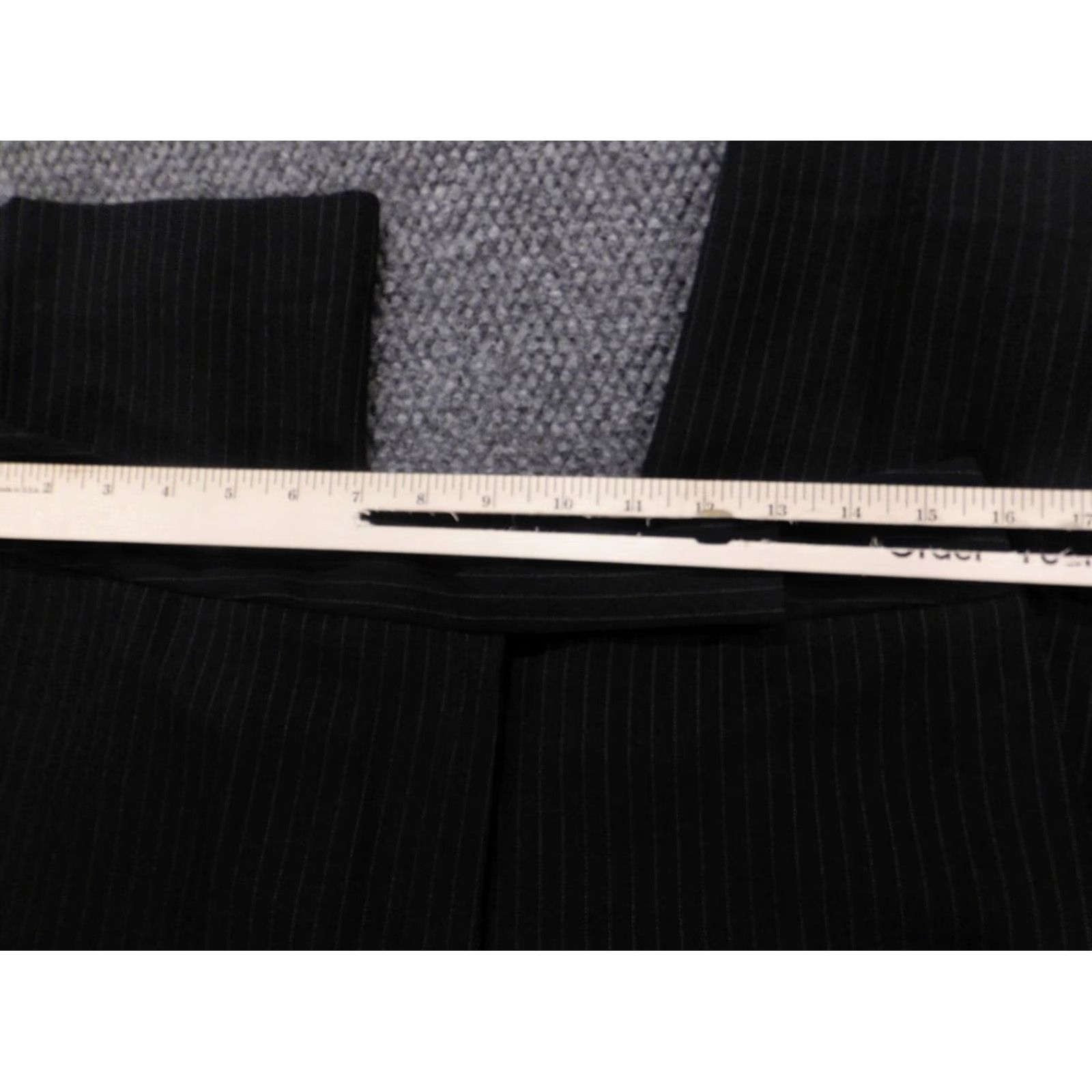 Vintage Tahari Womens Pants 8 Black Striped Straight Leg Dress Pants Casual Stretch Regular Cotton Jersey 27in Inseam Womens Size 30" / US 8 / IT 44 - 2 Thumbnail
