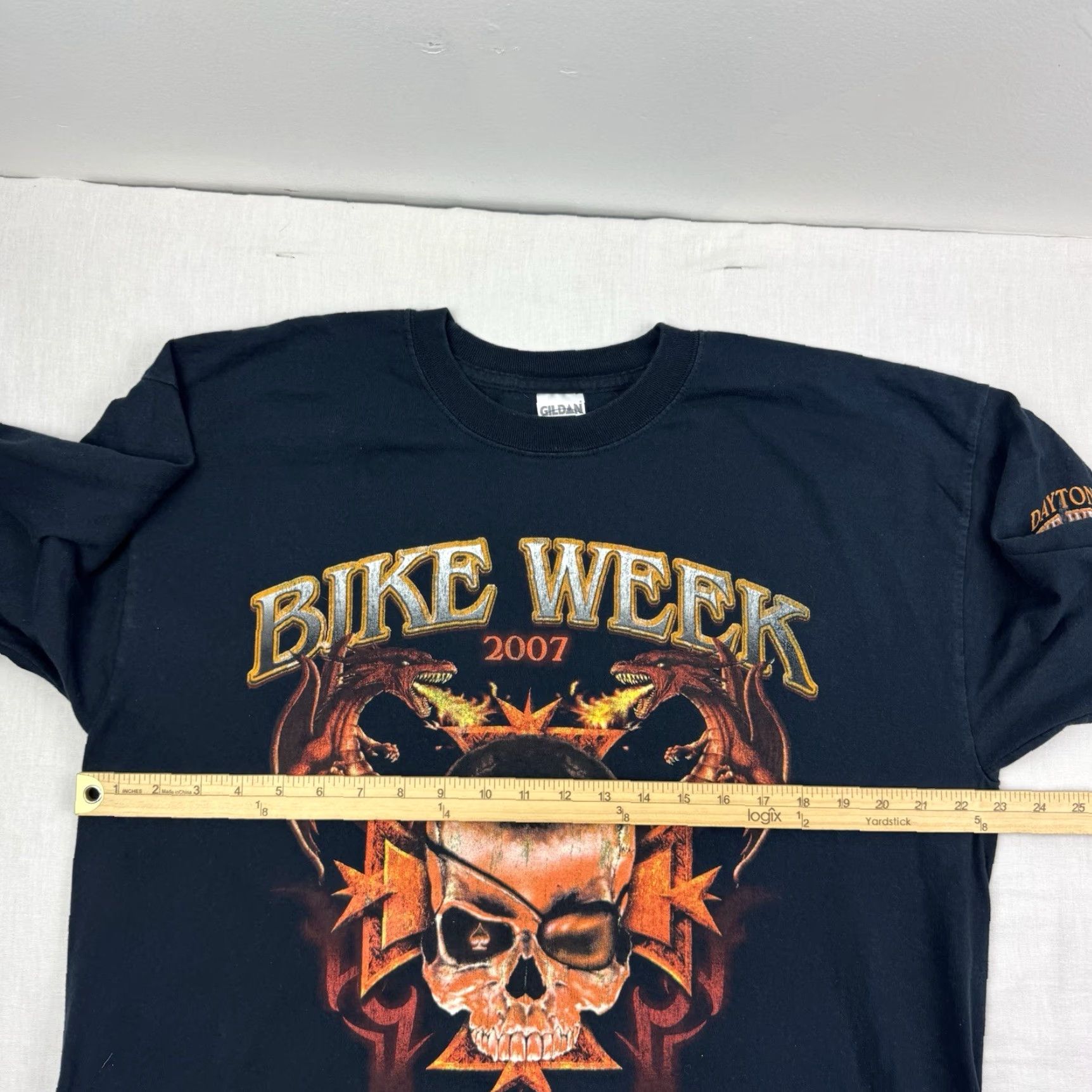Gildan VINTAGE Bike Week Daytona Dragons T Shirt Long Sleeve Adult XL Black Gildan Graphic Print Crew Neck Punk Biker Grunge Y2K Size US XL / EU 56 / 4 - 6 Thumbnail