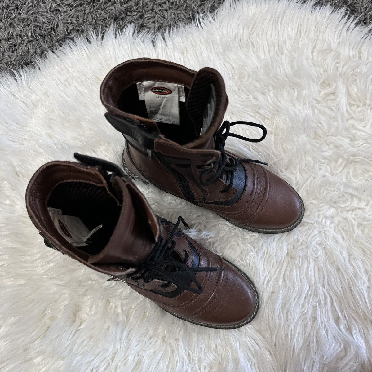 Other Held Ladies Boots Motorcycle Classic Vintage Brown Leather Size US 6 / IT 36 - 3 Thumbnail