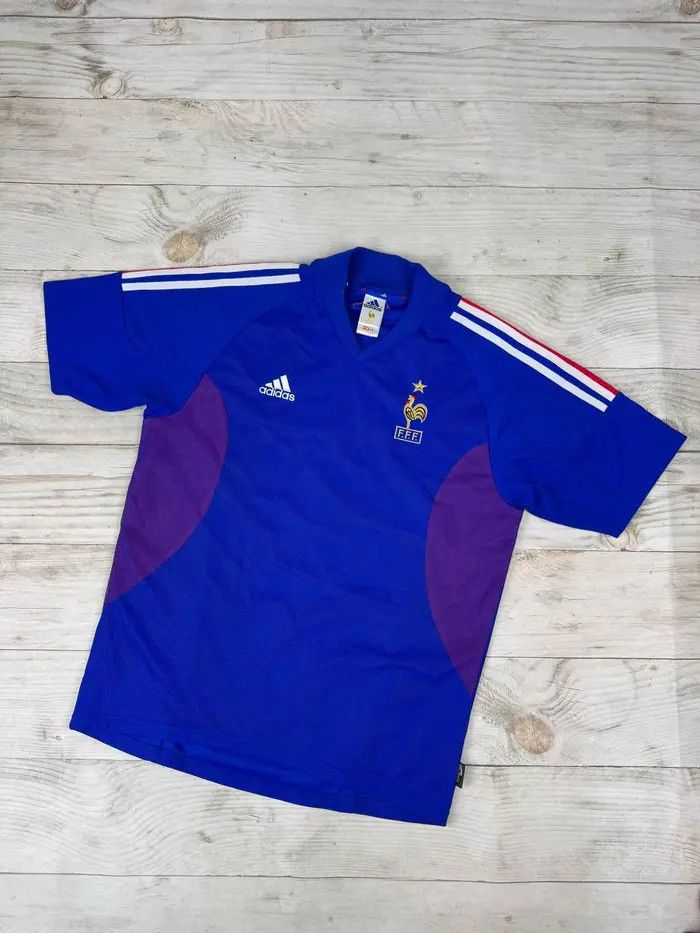 Adidas Vintage Adidas France 2002 2004 Zidane #10 Home Shirt Jersey Size US M / EU 48-50 / 2 - 3 Thumbnail