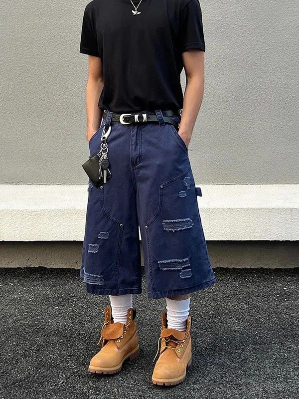 Jean VIBE Trendy Distressed Denim Culottes - Stylish Casual Wear Size US 32 / EU 48 - 3 Thumbnail