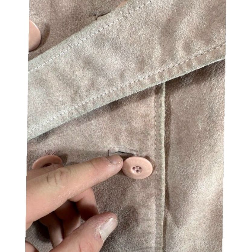Vintage VINTAGE Wilsons Leather Trench Coat Womens M Beige Suede Double Breasted Boho Maxima Jacket Size M / US 6-8 / IT 42-44 - 7 Thumbnail