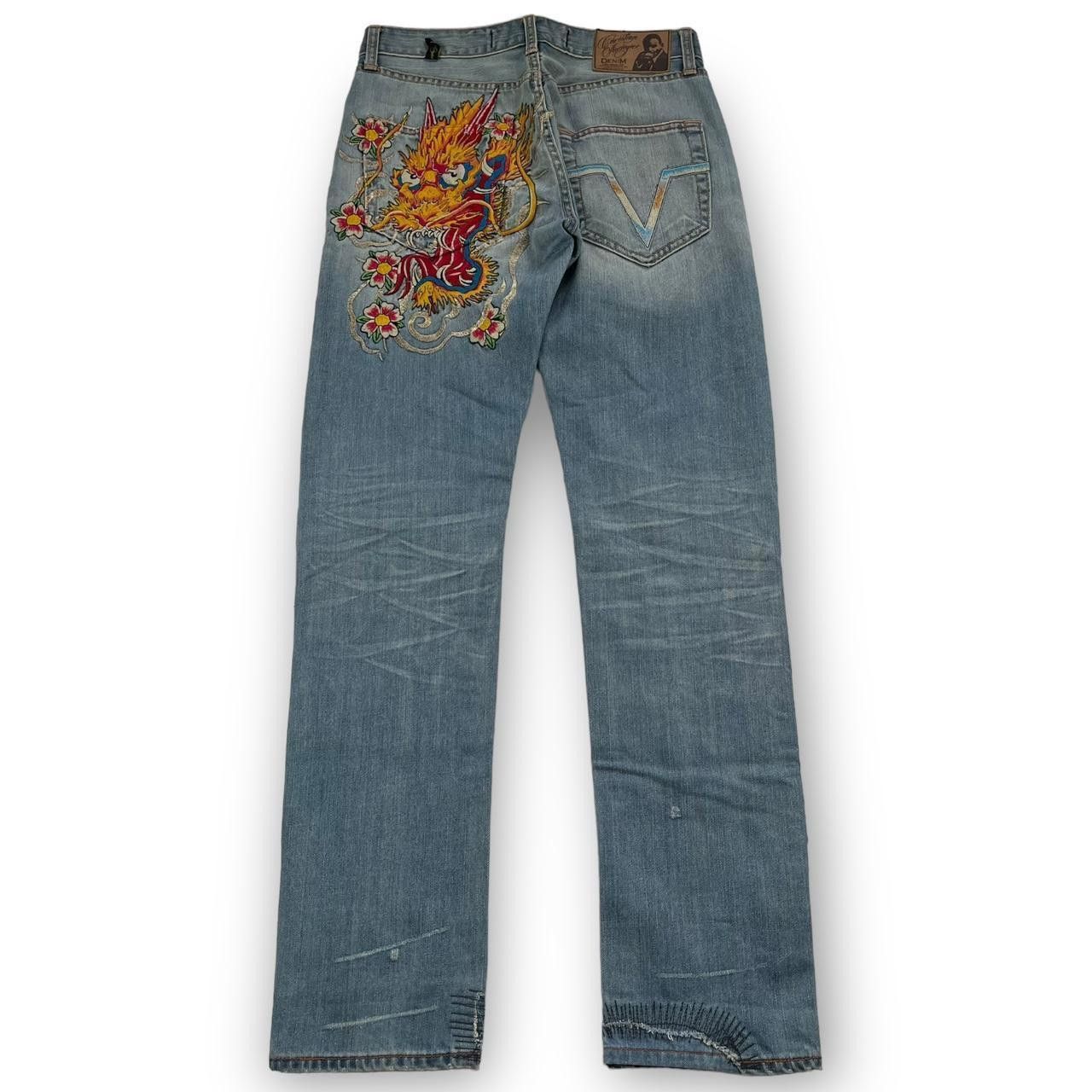 Ed Hardy Ed Hardy Women's Blue and Orange Jeans Size 32" / US 10 / IT 46 - 2 Thumbnail