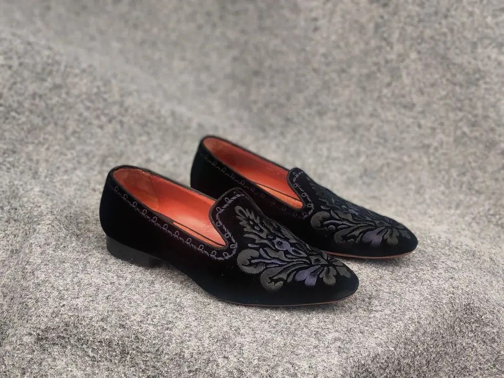 Santoni Santoni Italy Design Velvet SlipOn Casual Dress Loafer Shoes Size US 7 / EU 40 - 1 Thumbnail