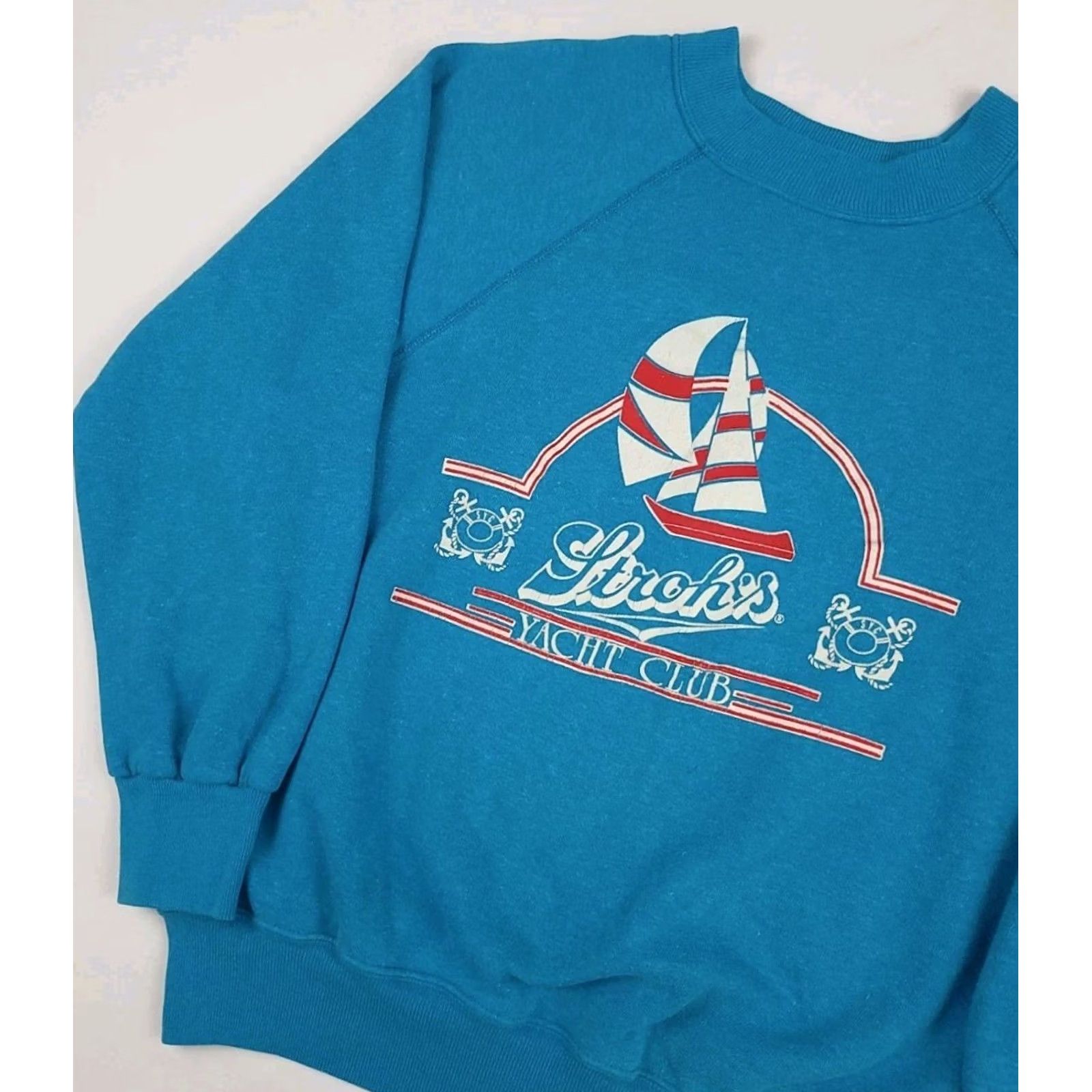 Velva Sheen Vintage Stroh's Yacht Club Sweatshirt Detroit Beer USA Made Rare 70s 80s Size US S / EU 44-46 / 1 - 2 Thumbnail