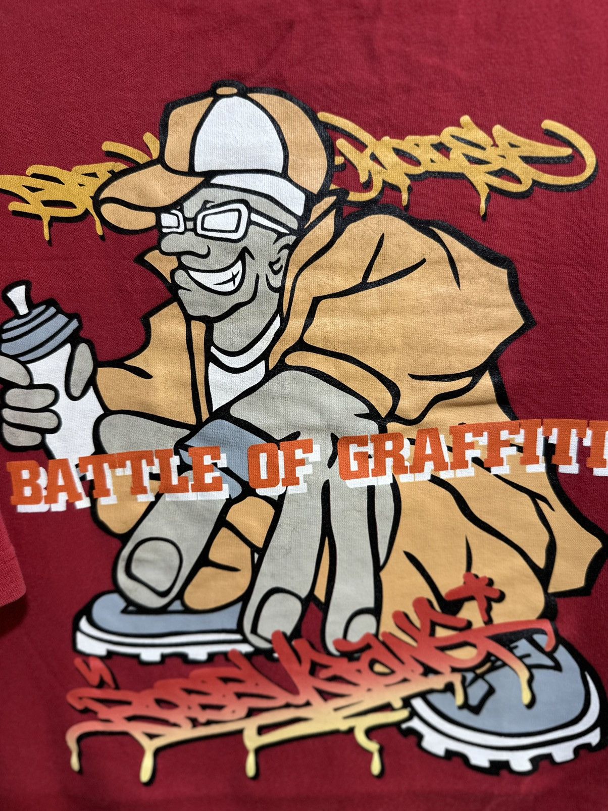 Vintage Vintage Battle Of Graffiti Faded Hip Hop Boxy Tee Size US XL / EU 56 / 4 - 2 Thumbnail