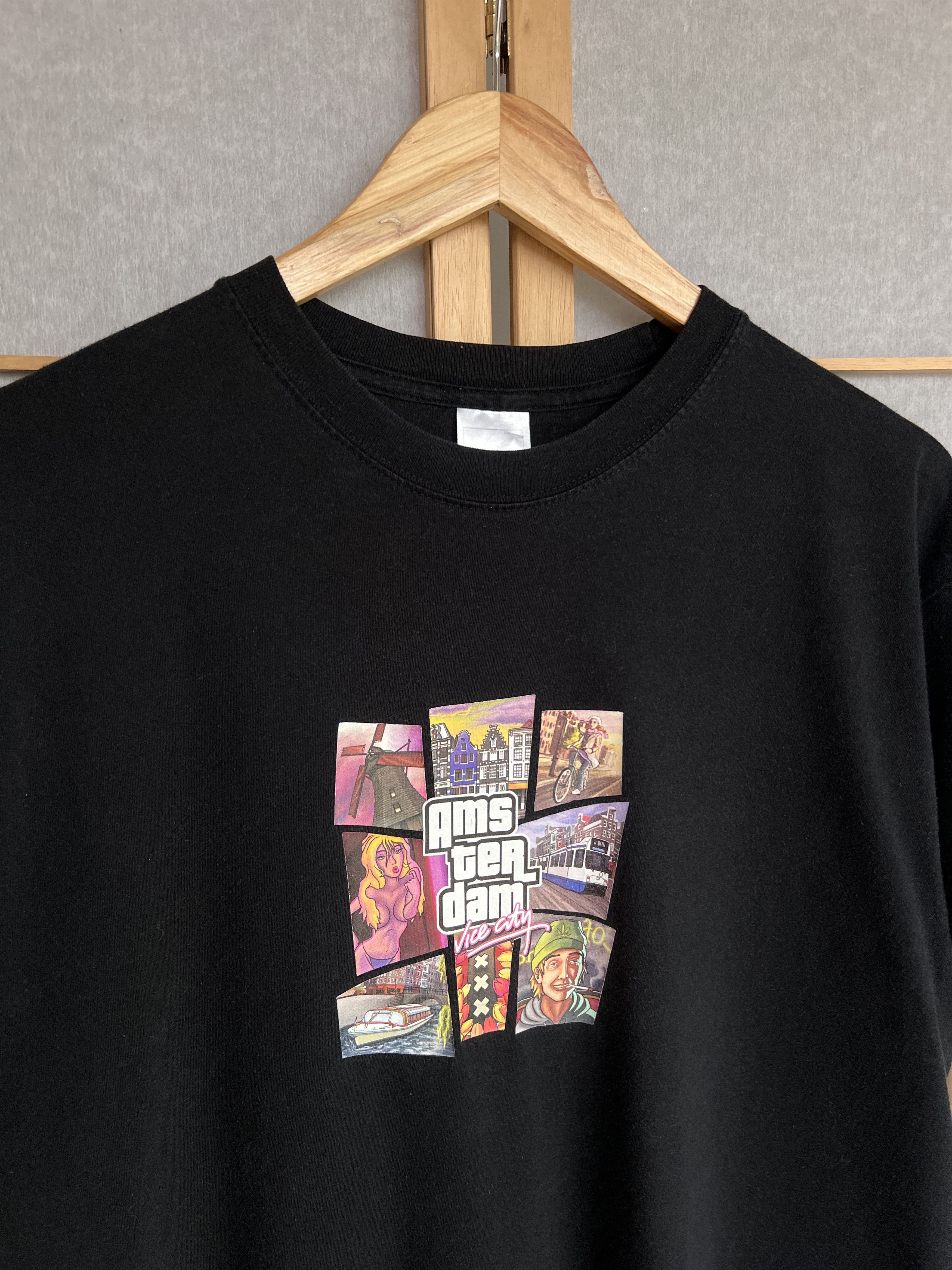 Vintage GTA Amsterdam Vice City vintage t shirt printed 420 y2k weed Size US L / EU 52-54 / 3 - 2 Thumbnail