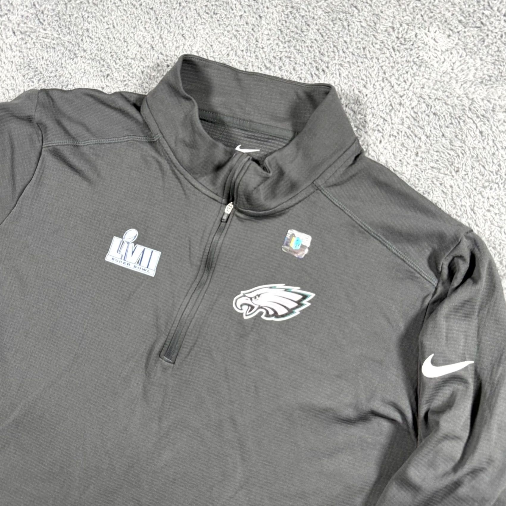 Nike Nike Philadelphia Eagles Super Bowl LVII Dri-FIT 1/4 Zip Pullover XXL Gray Men Size US XXL / EU 58 / 5 - 2 Thumbnail