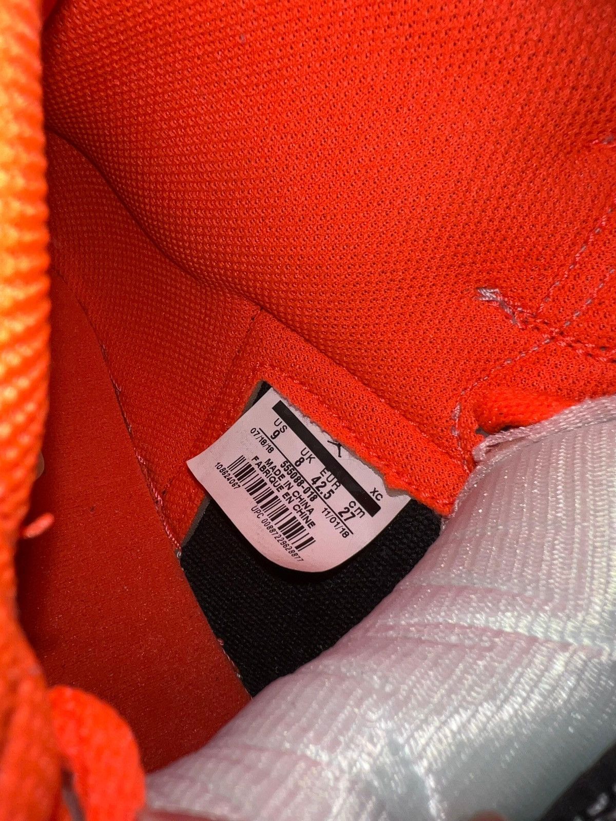 Nike Jorden 1 high Neutral grey hyper crimson Size US 9 / EU 42 - 6 Thumbnail