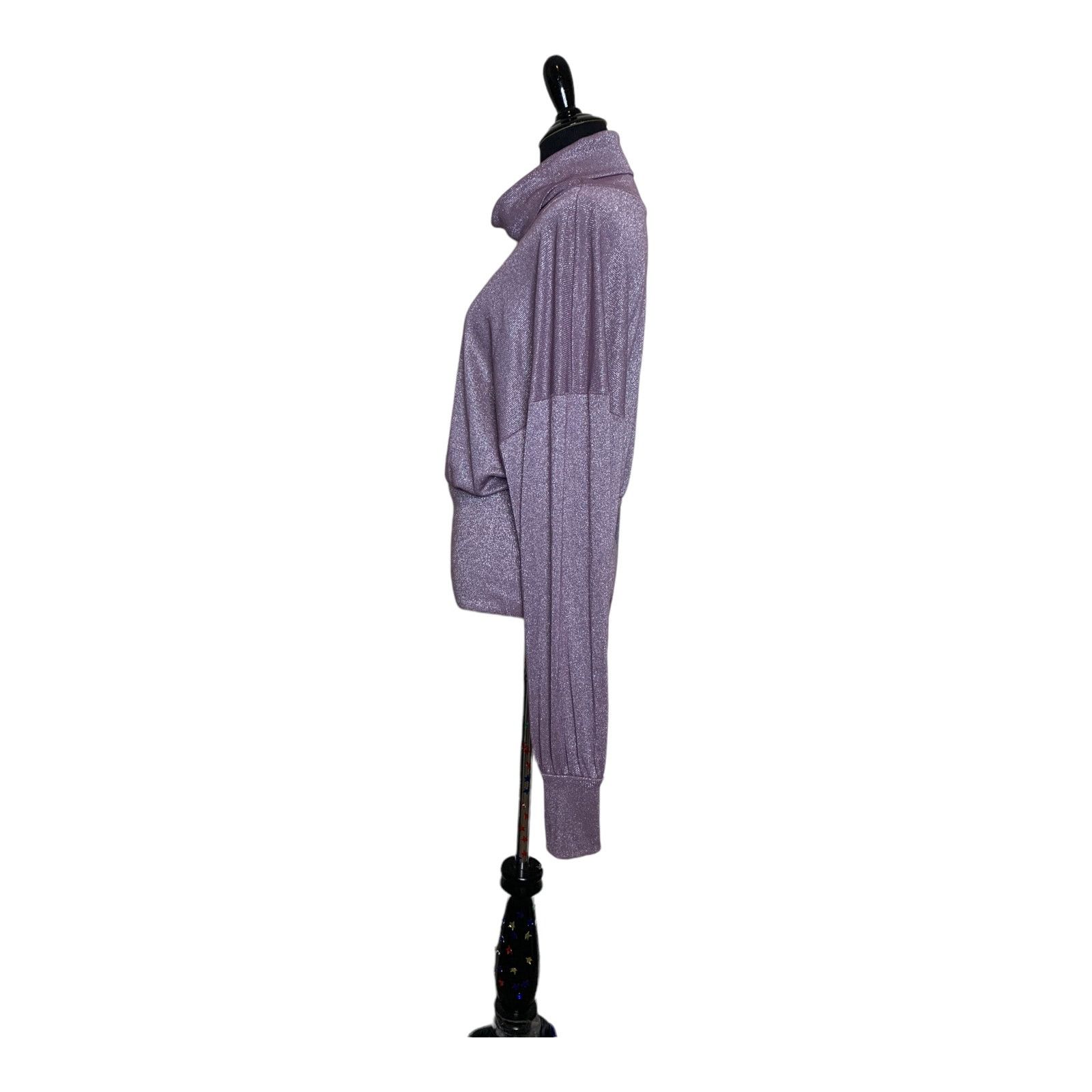 Free People Free People Glam Metallic Purple Knit Sweater Top Size M Size M / US 6-8 / IT 42-44 - 6 Thumbnail