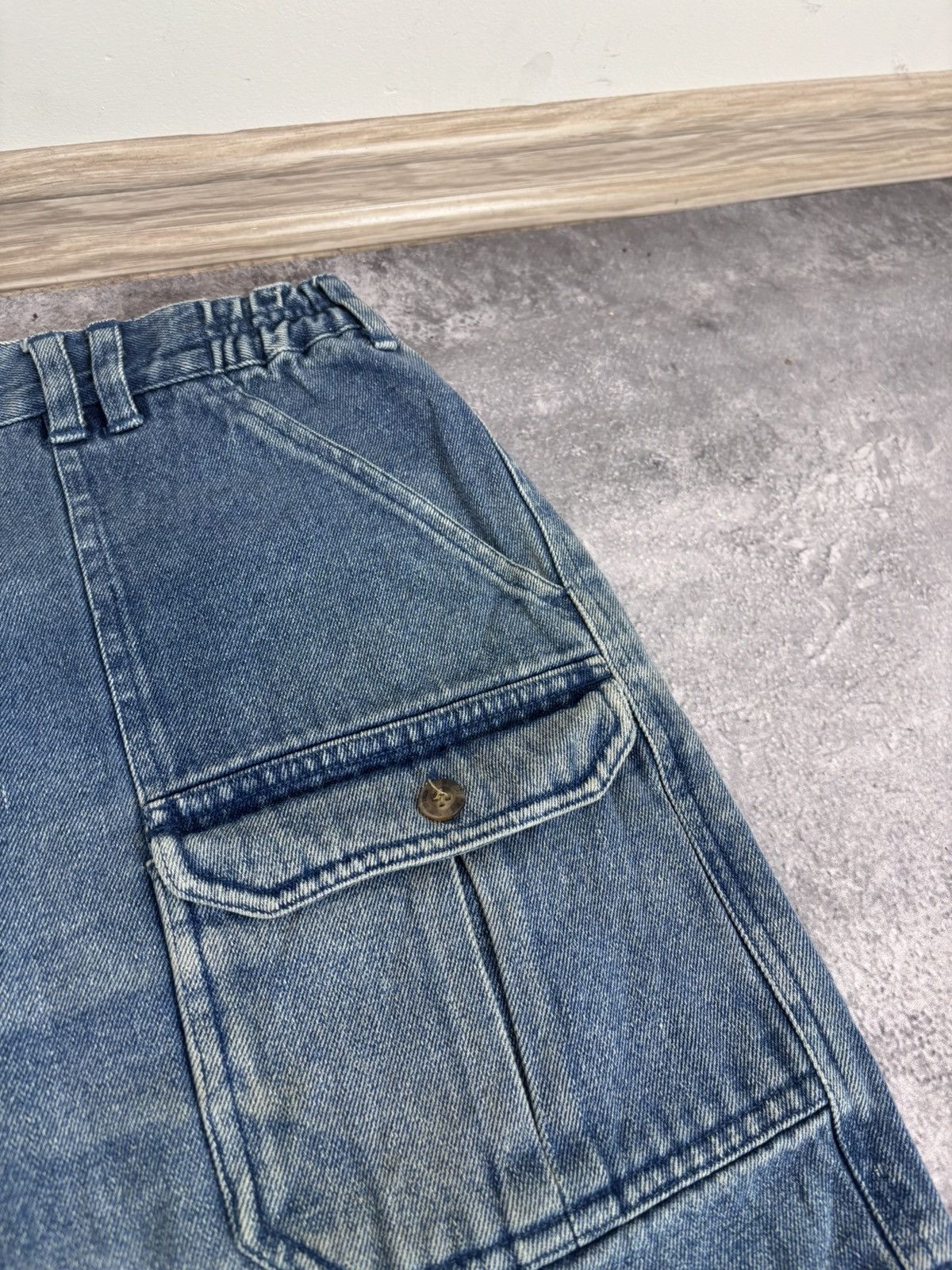 Dickies Vintage Dickies Women’s Blue Denim Cargo Shorts Jorts Size 38" / US 16 / IT 52 - 6 Thumbnail
