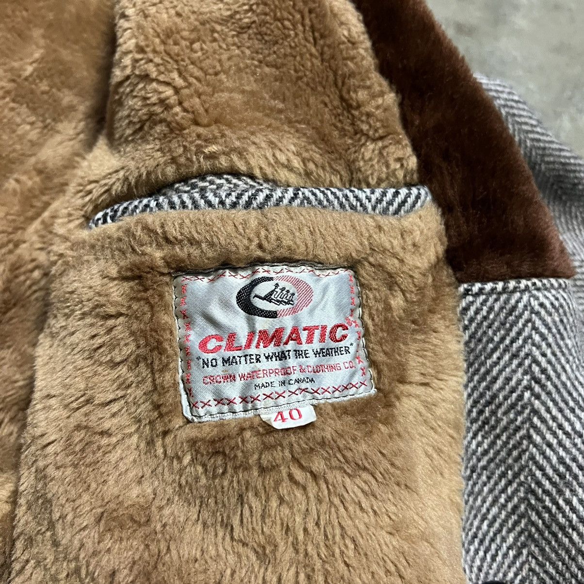 Vintage Vintage 70s Climatic Herringbone Wool Trench Overcoat Fur Size US M / EU 48-50 / 2 - 10 Thumbnail