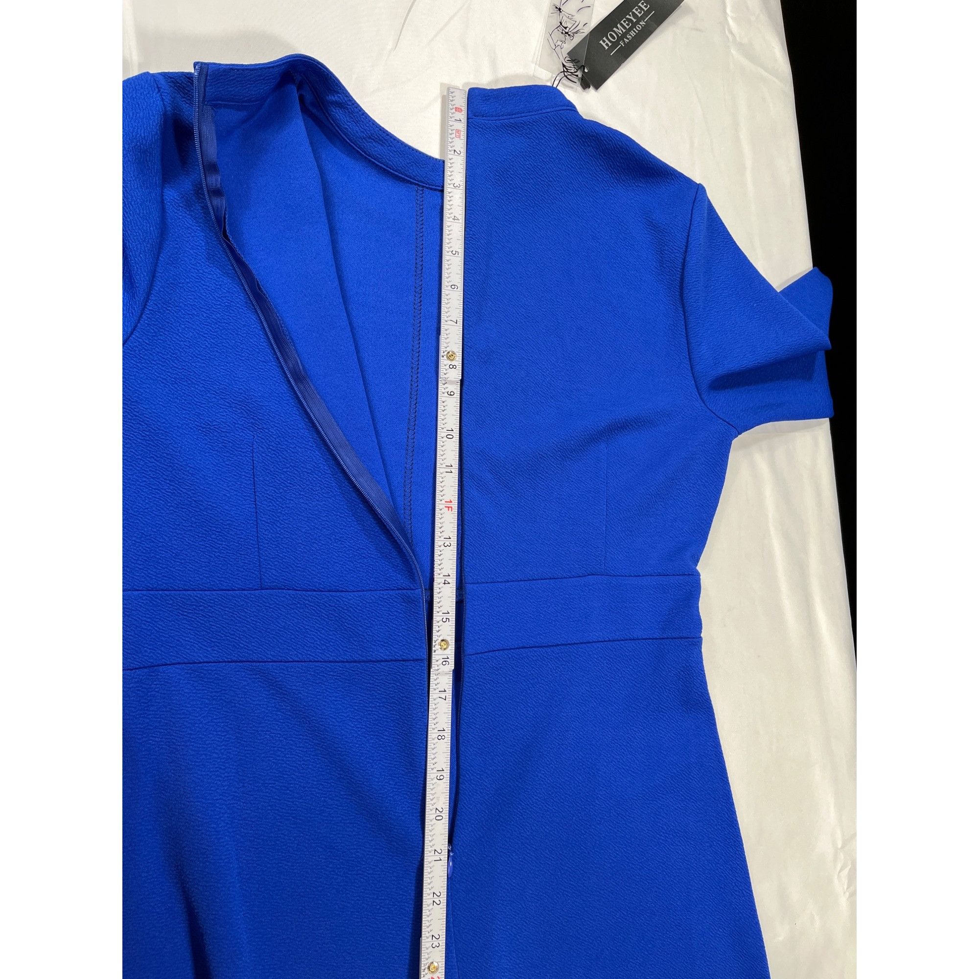 Designer Homeyee SKU 7628 Womens Blue Dress With sleeves Size XL Size XL / US 12-14 / IT 48-50 - 10 Thumbnail