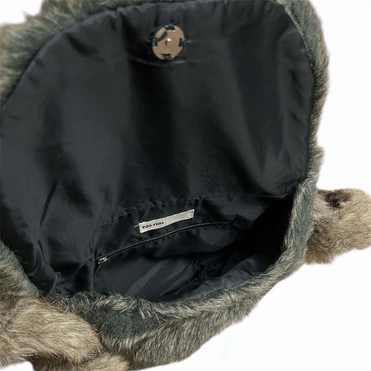 Ne-Net Ne-net Grey Fluffy Faux Fur Shoulder Bag Size ONE SIZE - 3 Thumbnail