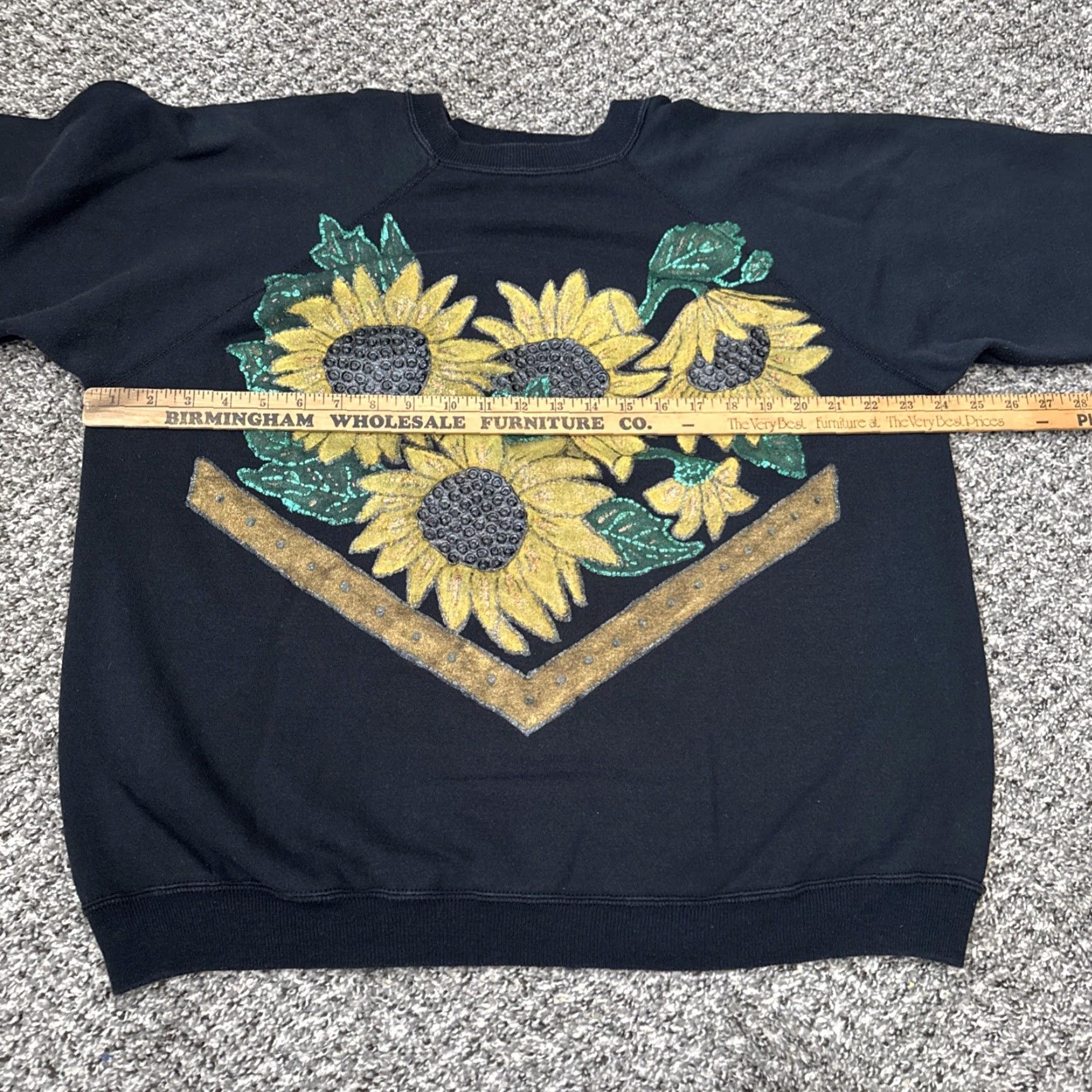 Sunflower VINTAGE Sunflower Sweatshirt Womens XL 90s Handmade Painted Glitter Graphic Crew Size XL / US 12-14 / IT 48-50 - 3 Thumbnail