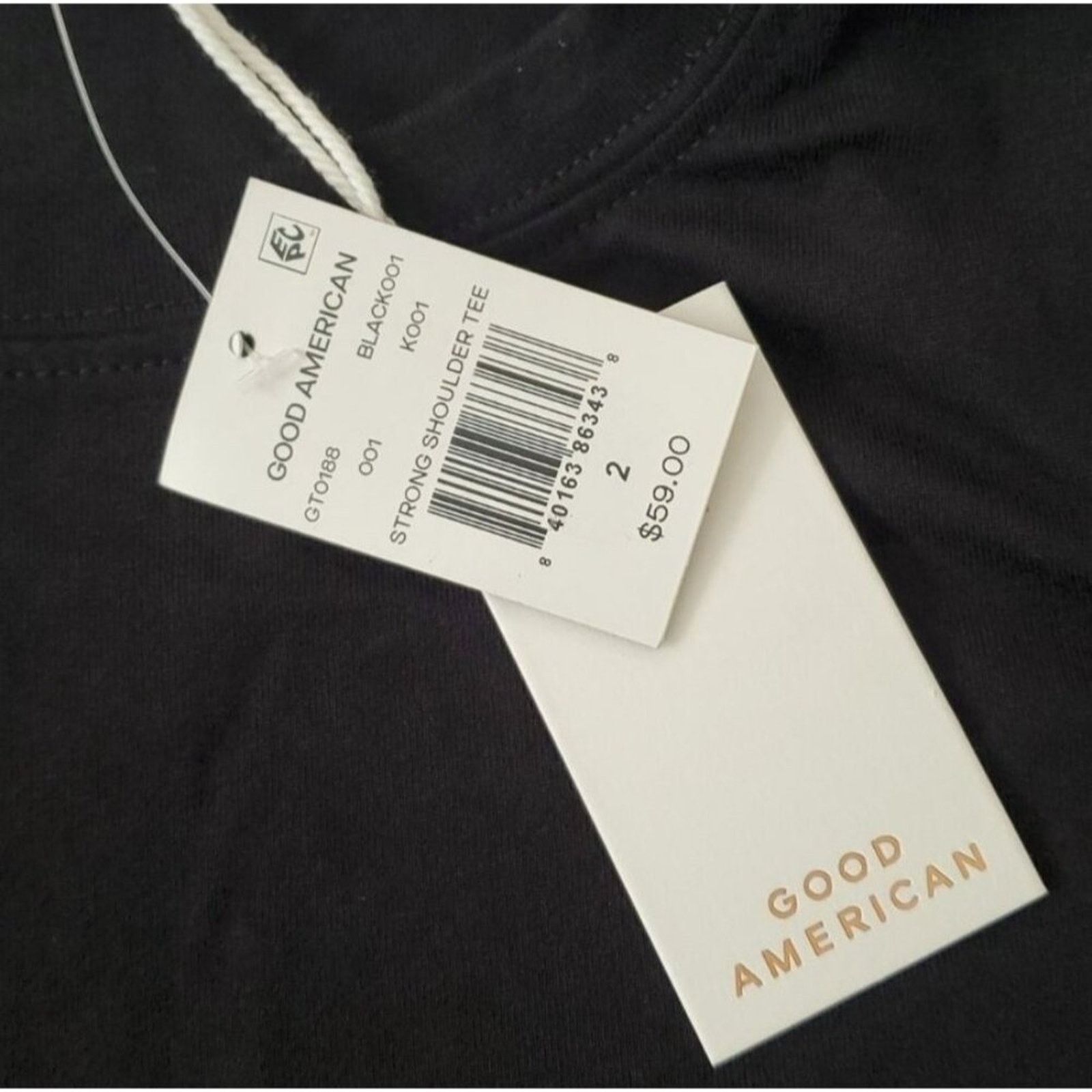 Good American Good American Good Shoulders Tee Shirt 2 Classic Black Size XS / US 0-2 / IT 36-38 - 6 Thumbnail