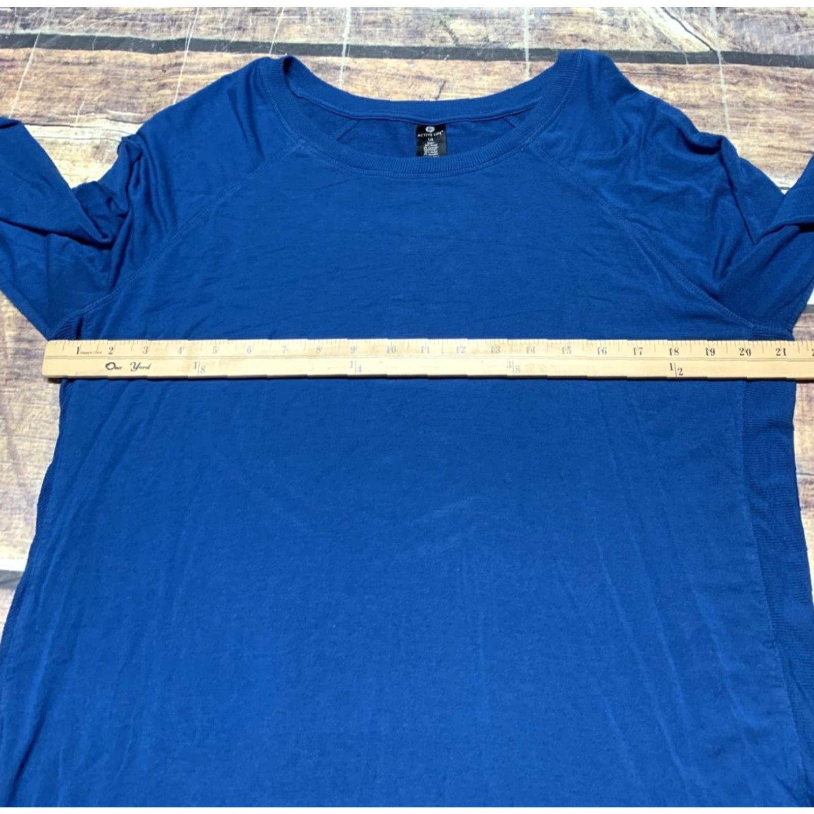 Alife Active Life Womens Blue Scoop Neck Side Slit Pullover Size Large Shirt Womens Regular Blue Pullover Arranged for Search Visibility Size L / US 10 / IT 46 - 3 Thumbnail