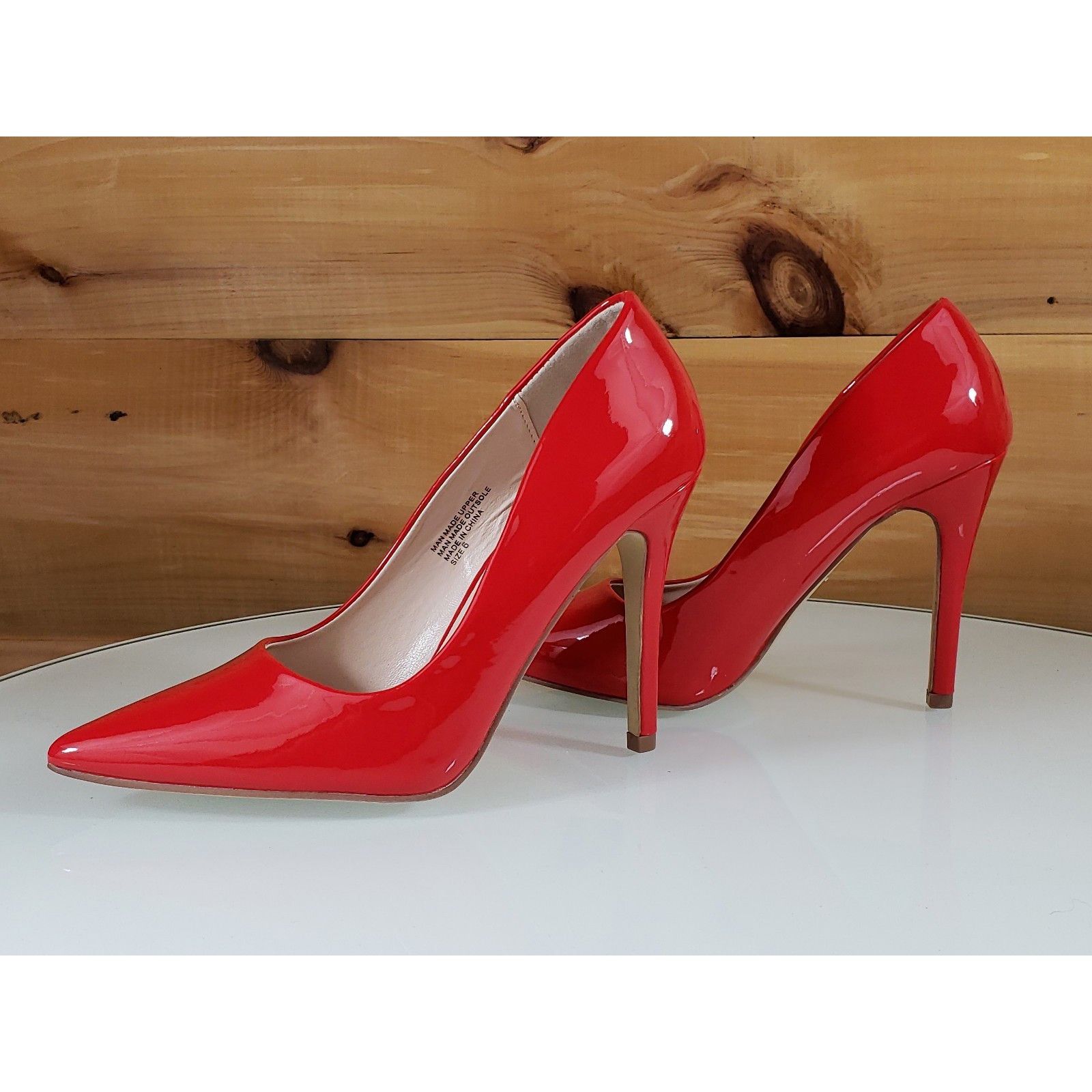 Other Red Cherry Gigi Red Patent Pointy Toe Pump Shoe 4" Stiletto Size US 6 / IT 36 - 5 Thumbnail