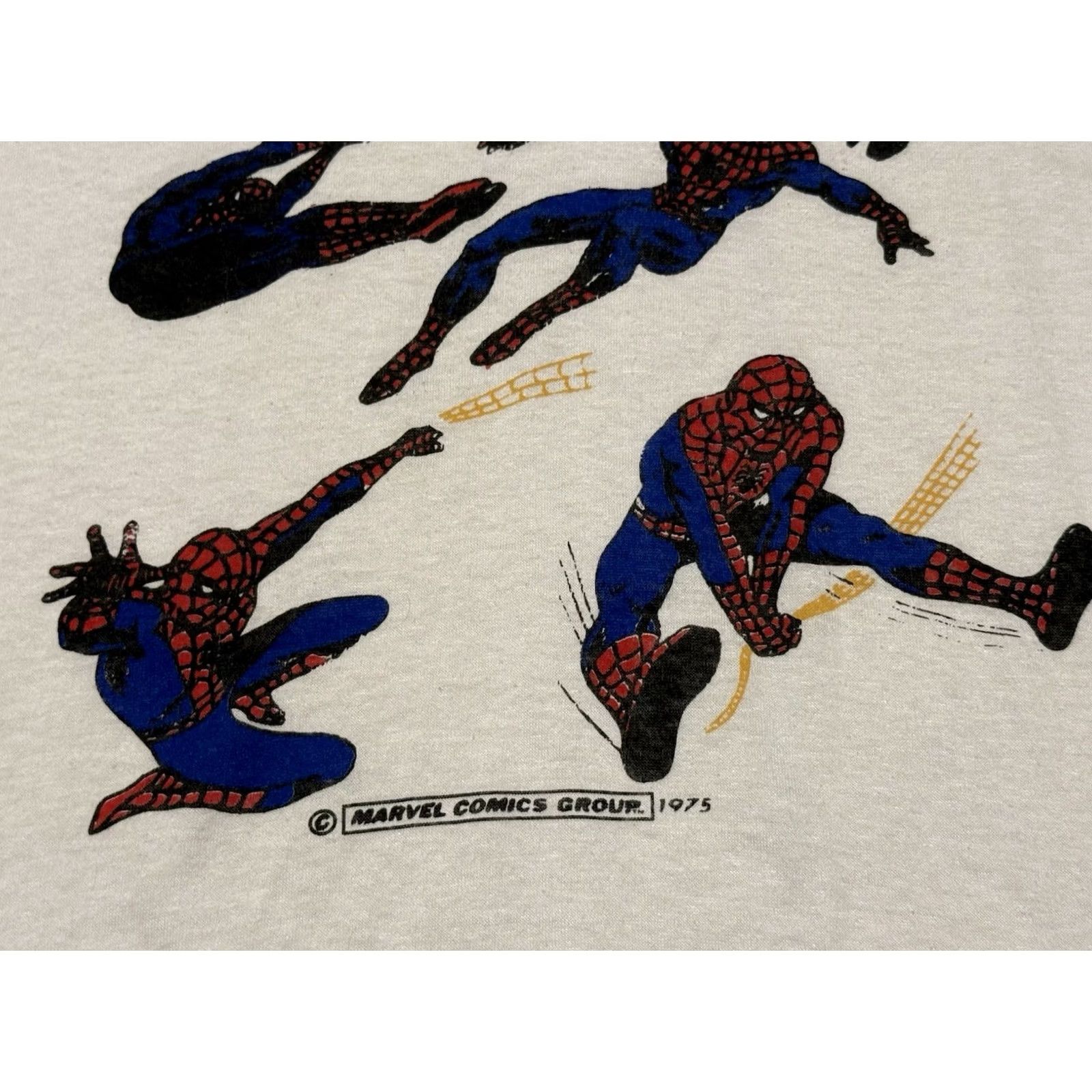 Jerzees VINTAGE Spider-Man Ringer Shirt L Men White 80s Marvel Graphic Print Crew Neck Short Sleeve JERZEES Classic T-Shirt Size US L / EU 52-54 / 3 - 3 Thumbnail