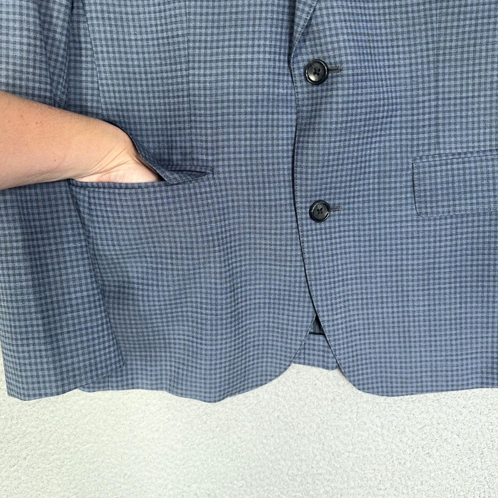 Bonobos Bonobos Blazer Mens 38 Short Blue Gray Check Italian Wool Sports Coat Short Notch Lapel Two-Button Size US 38 / EU 54 - 6 Thumbnail