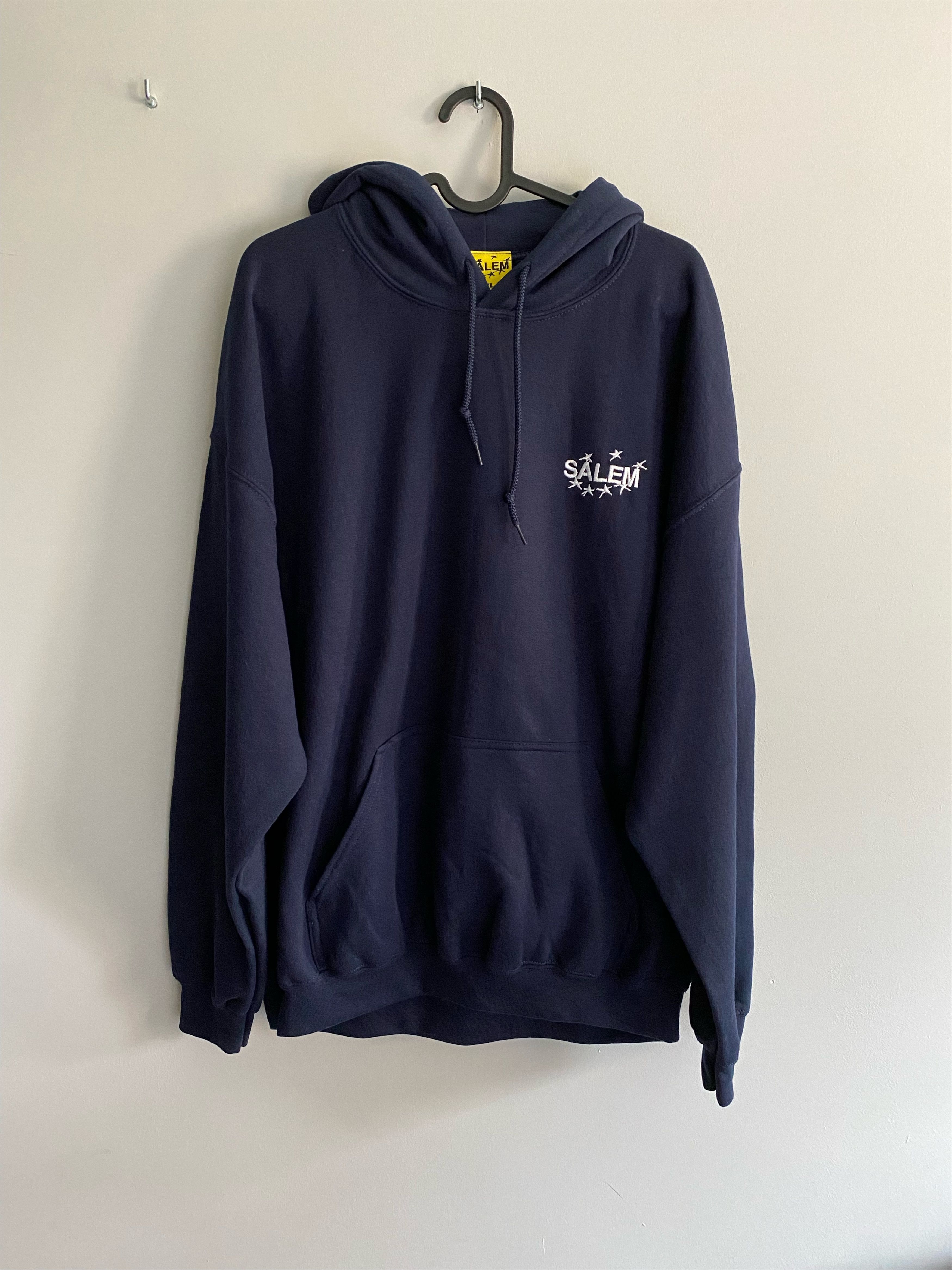 image of Band Tees x Drain Gang Salem Midwest Hoodie Navy Xl, Men's