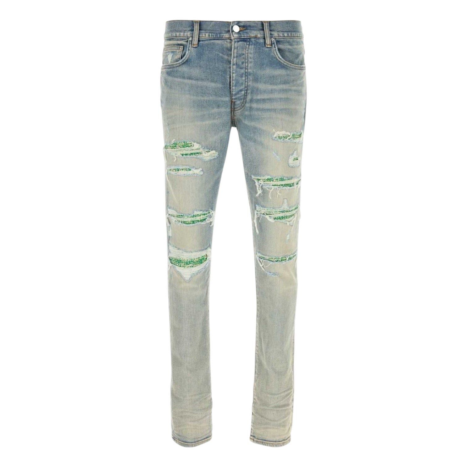 Amiri Distressed Jeans Chenille Green Patch Size US 28 / EU 44 - 1 Thumbnail