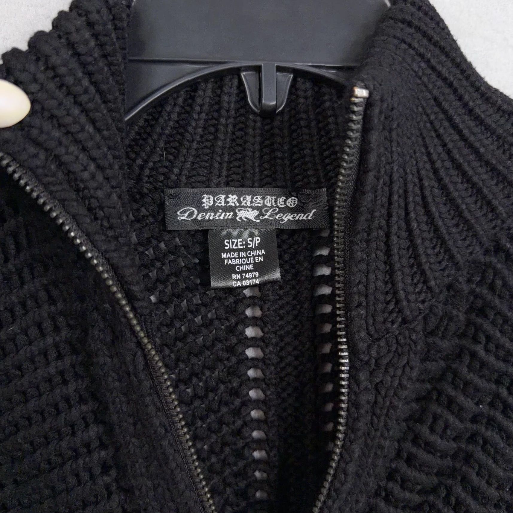 Parasuco Parasuco Sweater Womens Small Black Cardigan Urban Minimal Streetwear Casual Y2K 90s Hip Hop Full Zip Mock Neck Knit Heavyweight Zipper Size S / US 4 / IT 40 - 6 Thumbnail