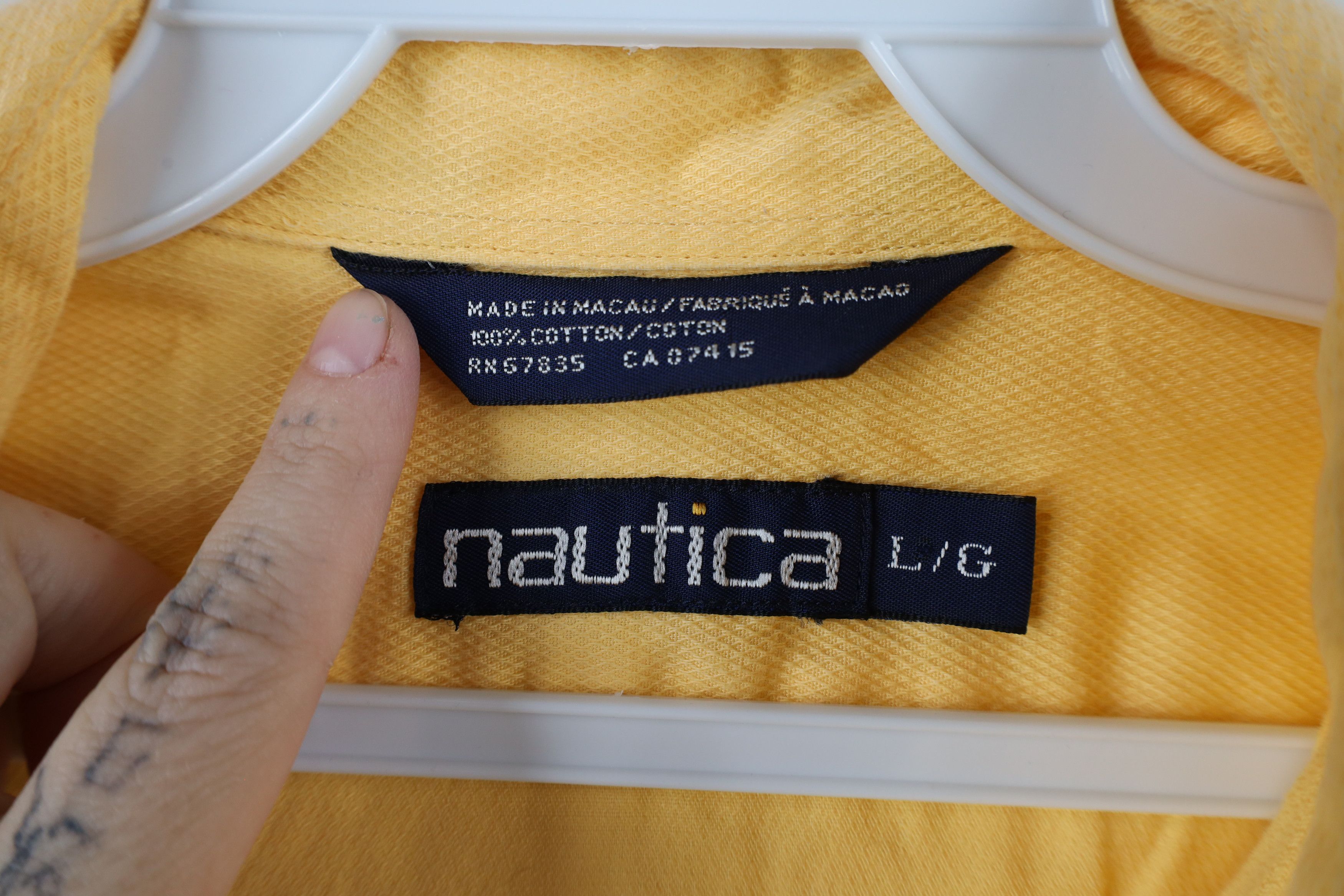 Nautica × Vintage Vintage 90s Nautica Spell Out Golf Short Sleeve Button Shirt Size US L / EU 52-54 / 3 - 6 Thumbnail